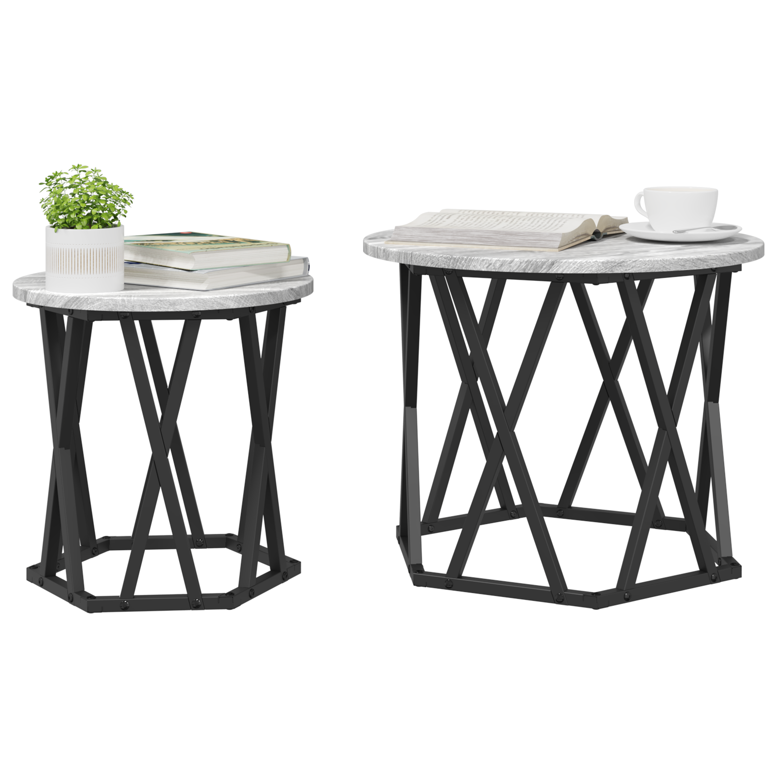Nesting Side Tables 2 pcs Grey Sonoma Engineered Wood - Image 3