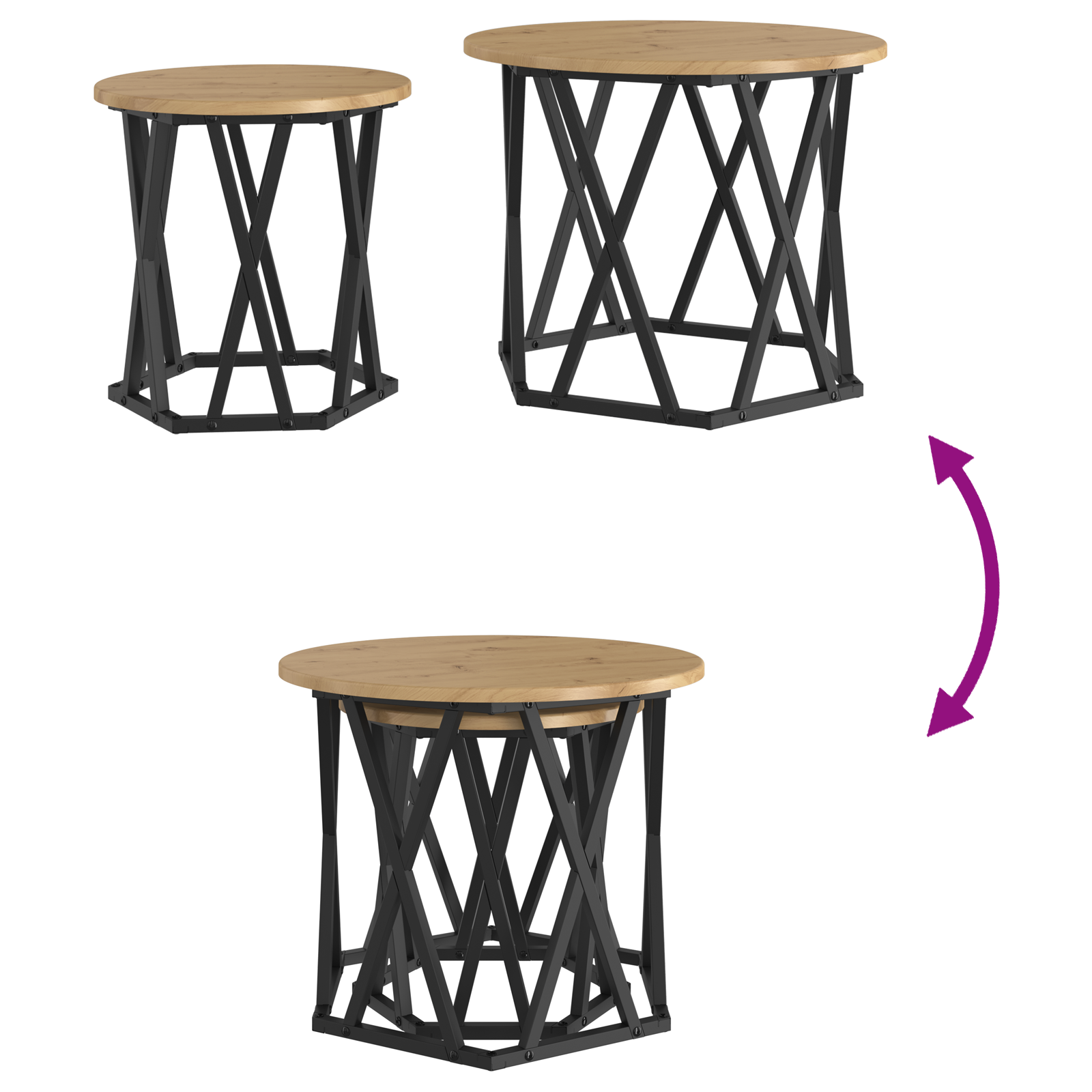 Nesting Side Tables 2 pcs Artisan Oak Engineered Wood - Image 10