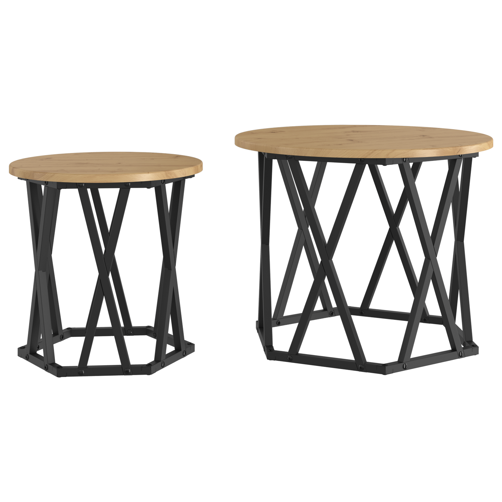 Nesting Side Tables 2 pcs Artisan Oak Engineered Wood - Image 2