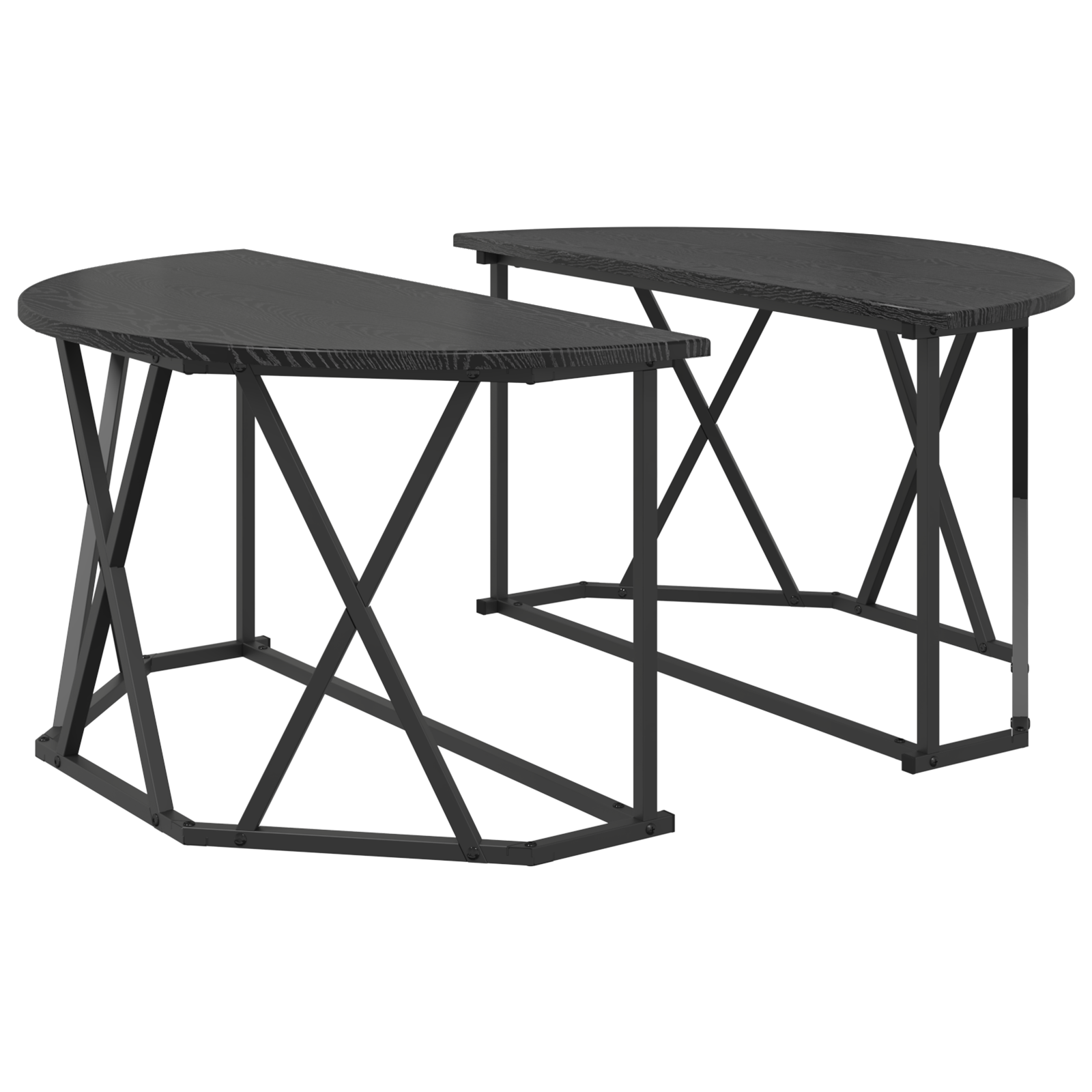 Black Oak Coffee Table 80x80x42 cm Made of Engineered Wood - Image 2