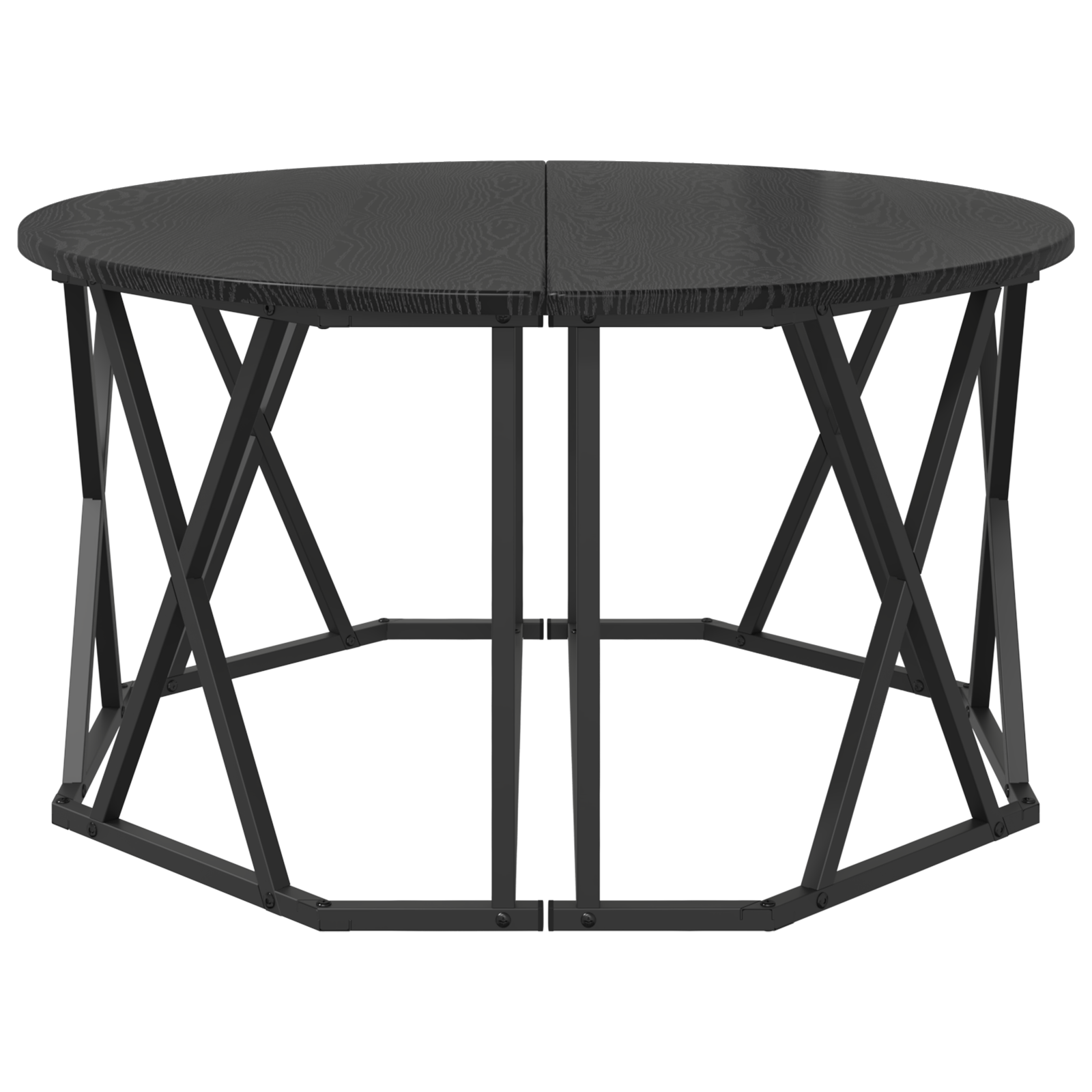 Black Oak Coffee Table 80x80x42 cm Made of Engineered Wood - Image 6