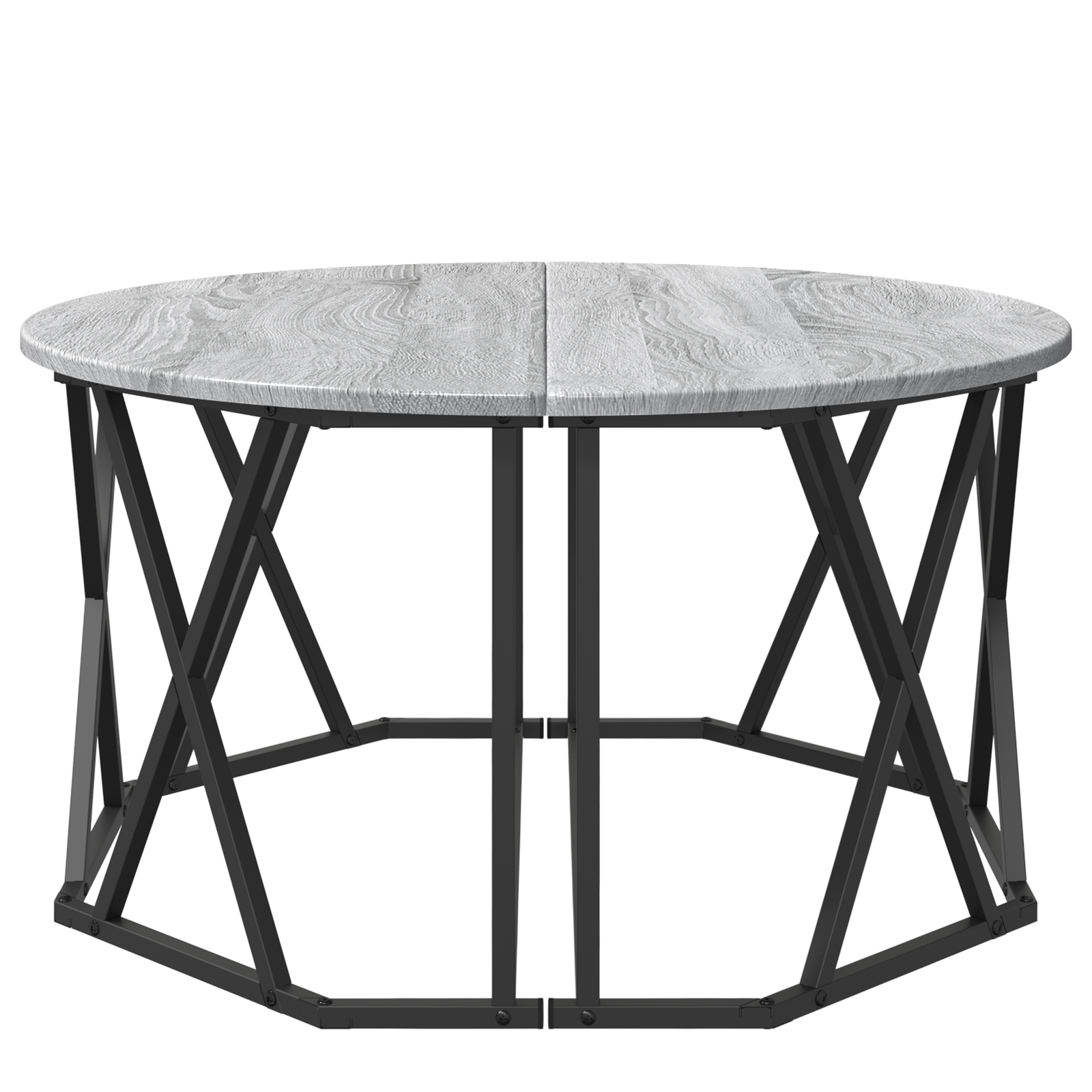 Grey Sonoma Coffee Table 80x80x42 cm Made from Engineered Wood - Image 6