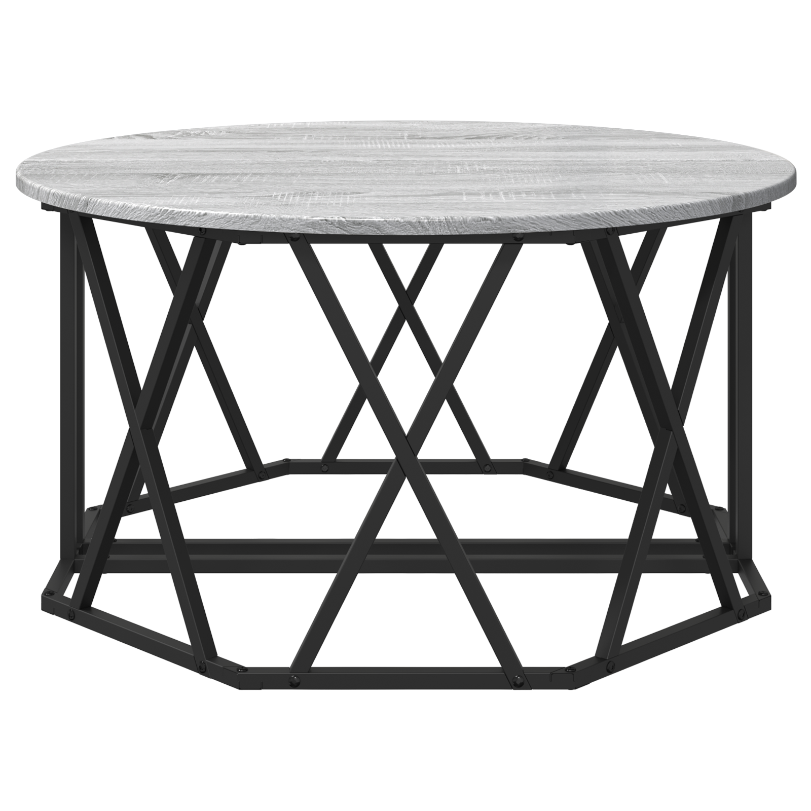Grey Sonoma Coffee Table 80x80x42 cm Made from Engineered Wood - Image 7
