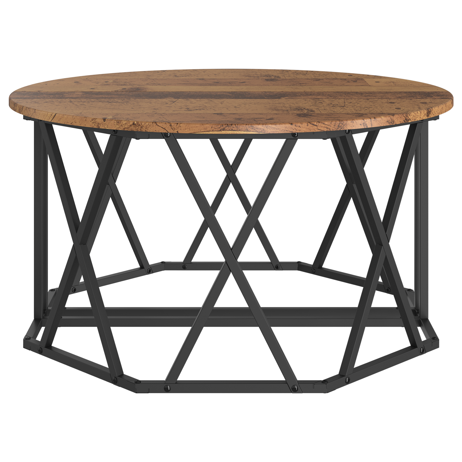 Coffee Table - Vintage Style, 80x80x42 cm, Made of Engineered Wood - Image 7
