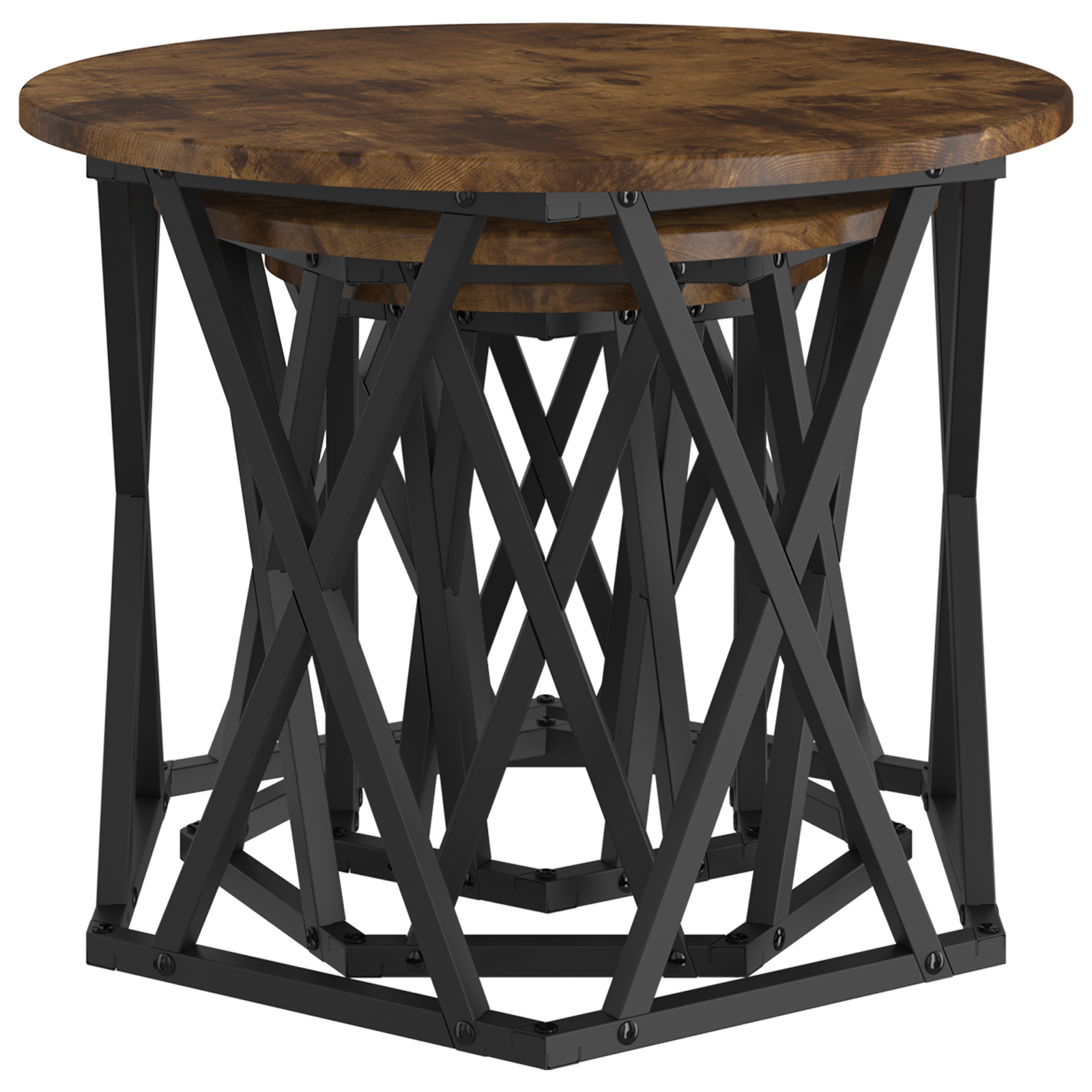 Nesting Side Tables 3 pcs Smoked Oak Engineered Wood - Image 5