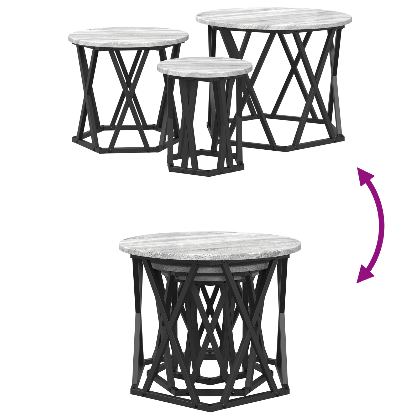Nesting Side Tables 3 pcs Grey Sonoma Engineered Wood - Image 11