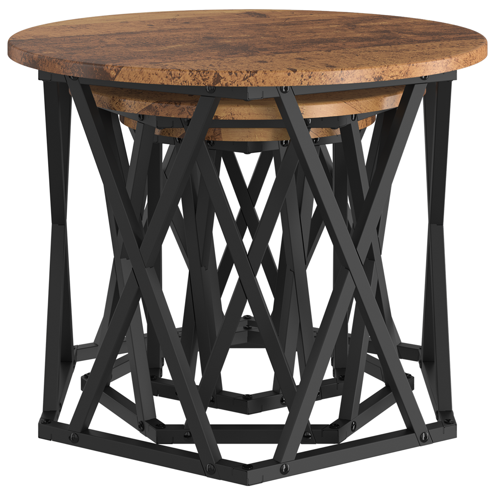 Nesting Side Tables 3 pcs Old Wood Engineered Wood - Image 5