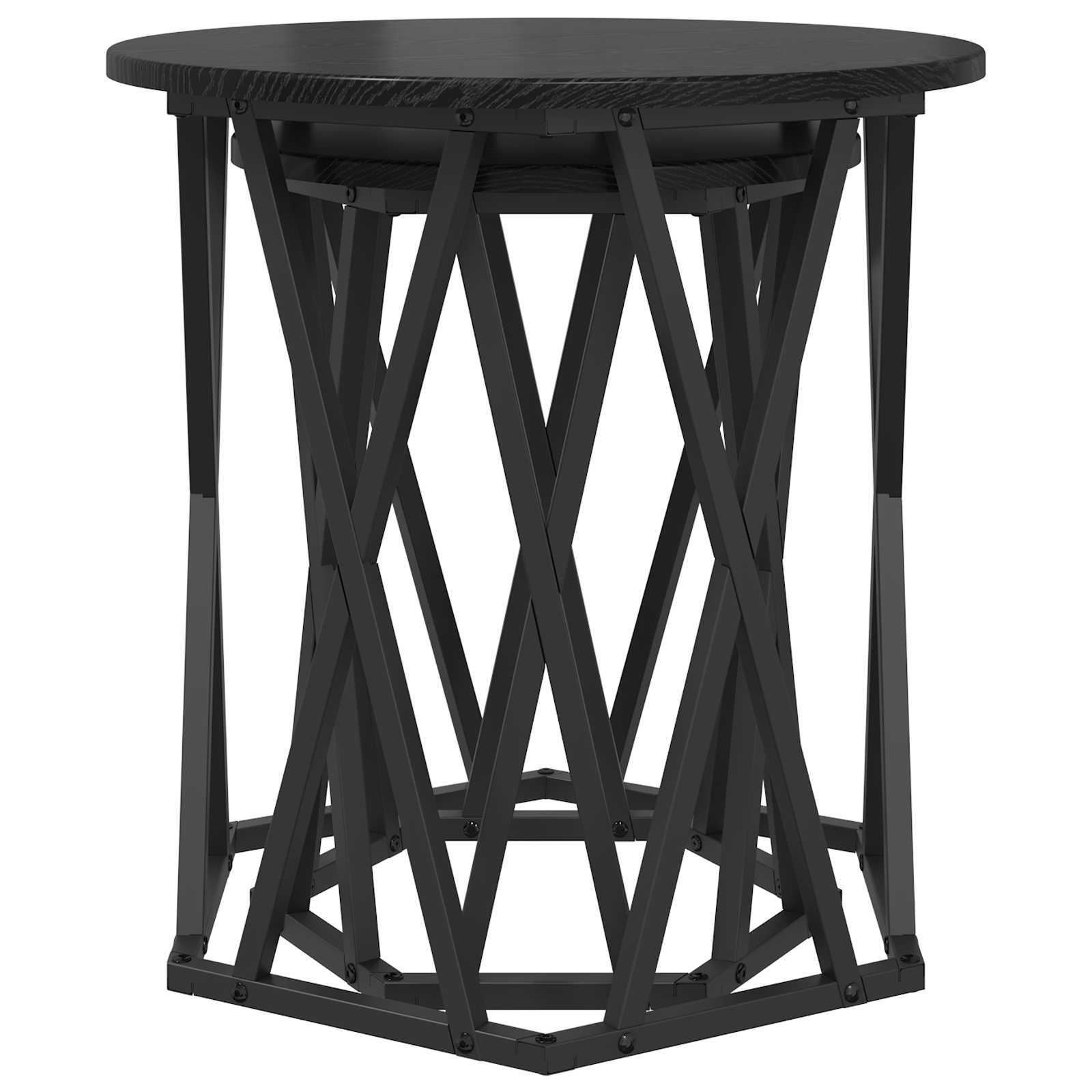 Black oak Wood and Metal Medium Durable Coffee Table - Image 5