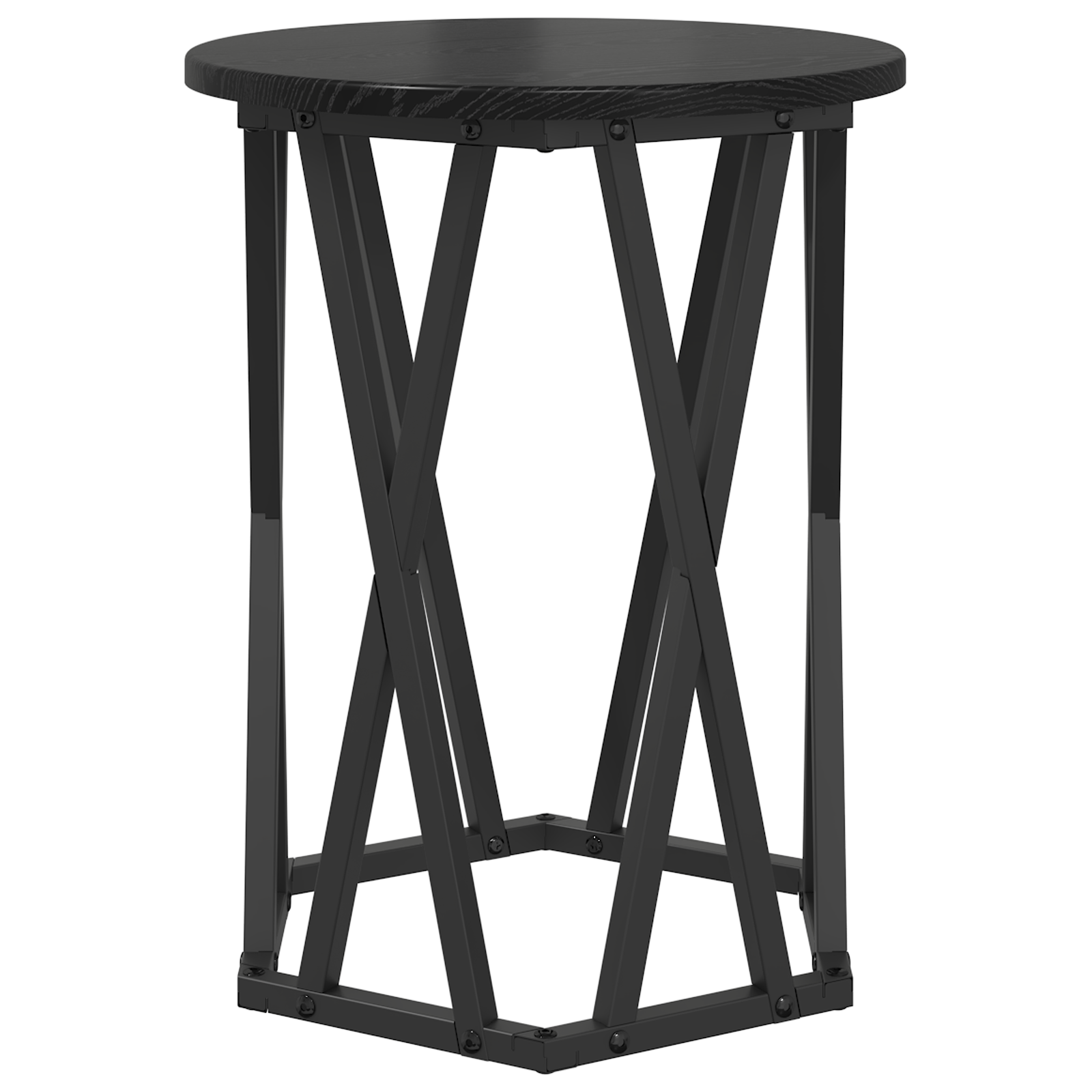 Black oak Wood and Metal Medium Durable Coffee Table - Image 7