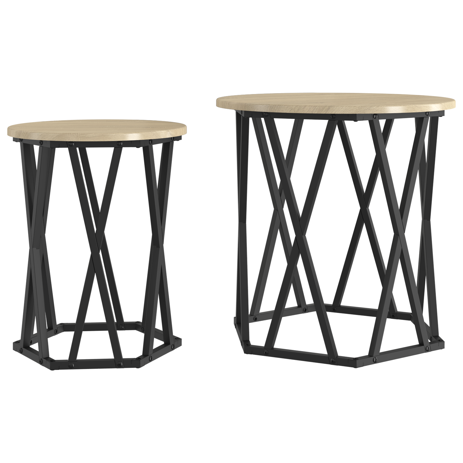 Side Tables 2 pcs Sonoma Oak Engineered Wood - Image 2
