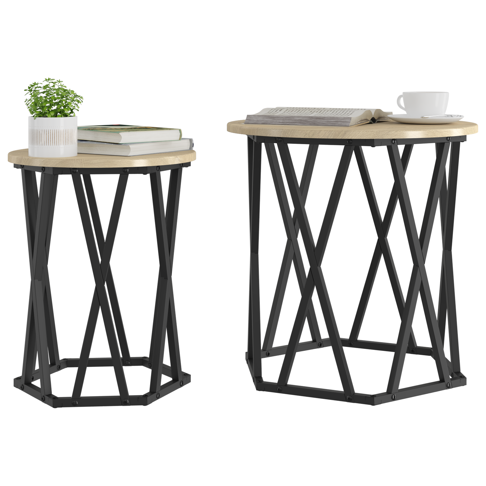 Side Tables 2 pcs Sonoma Oak Engineered Wood - Image 3