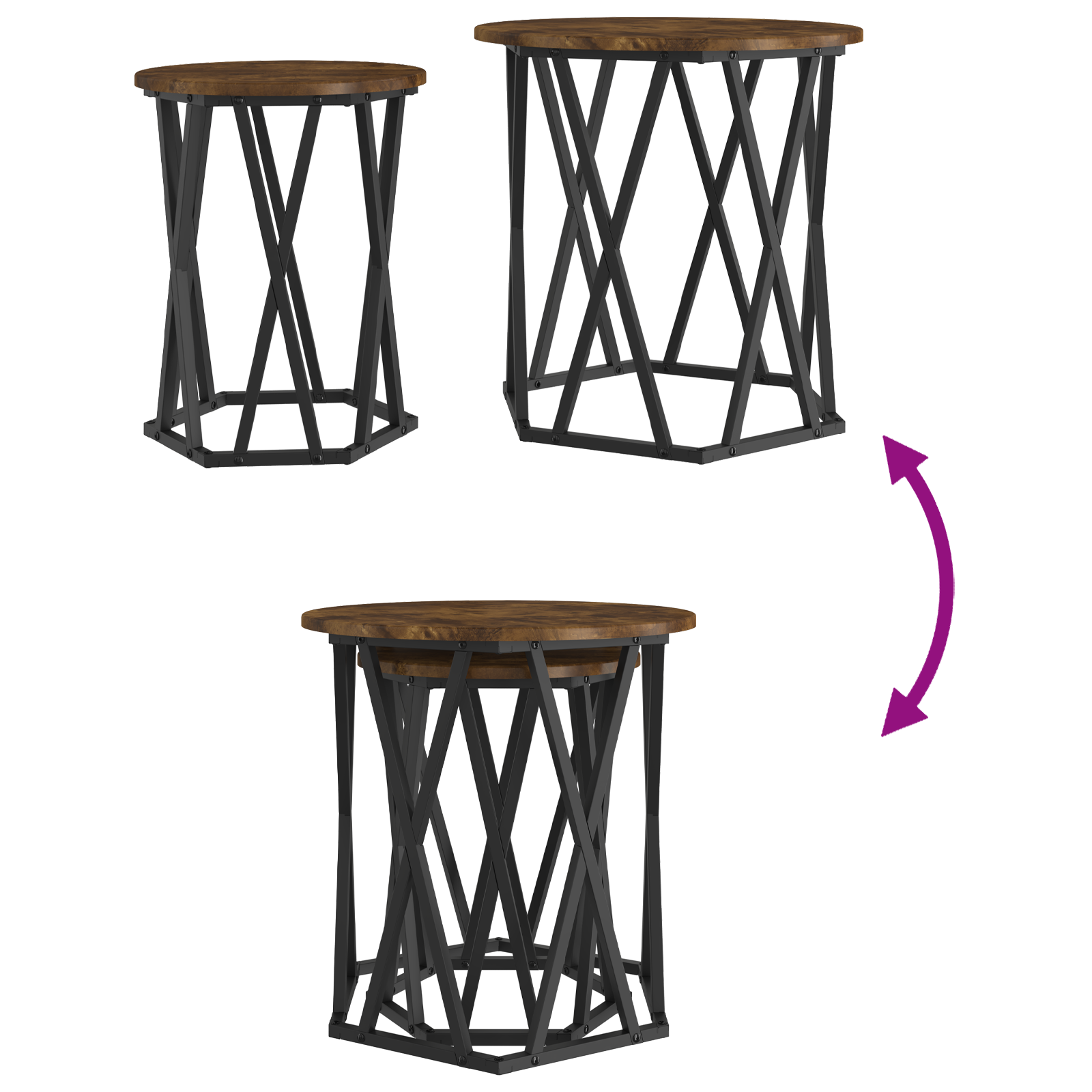 Side Tables 2 pcs Smoked Oak Engineered Wood - Image 10