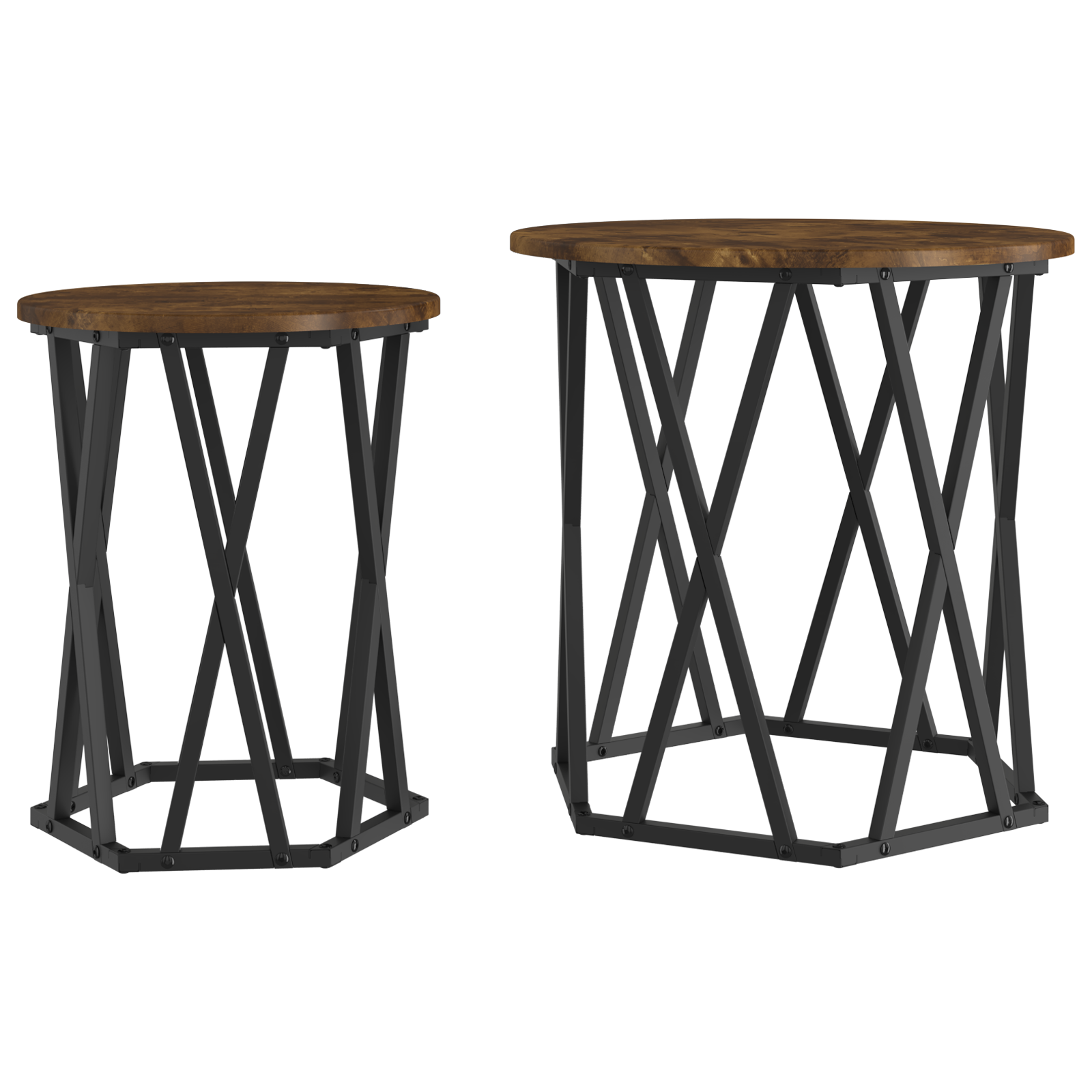 Side Tables 2 pcs Smoked Oak Engineered Wood - Image 2