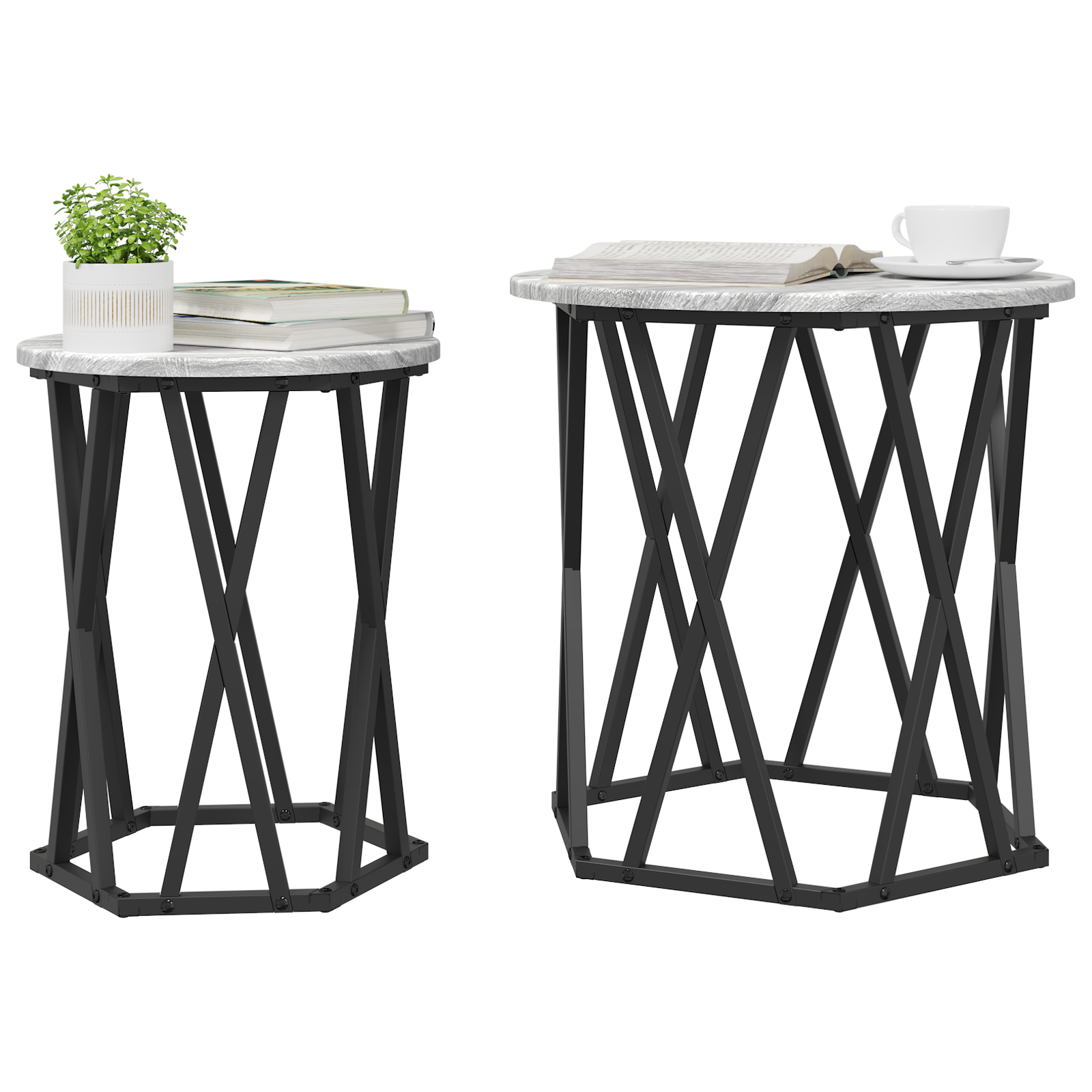 Side Tables 2 pcs Grey Sonoma Engineered Wood - Image 3