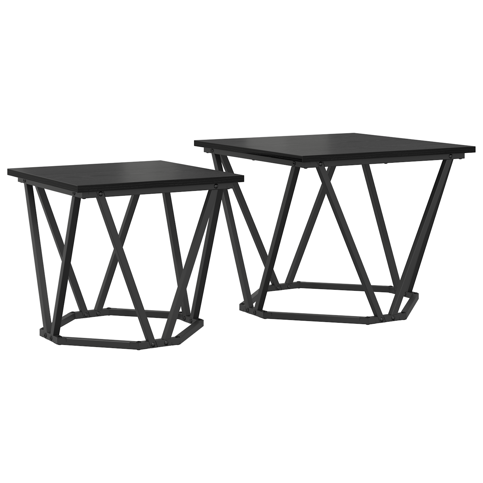 Side Tables 2 pcs Black Oak Engineered Wood - Image 2