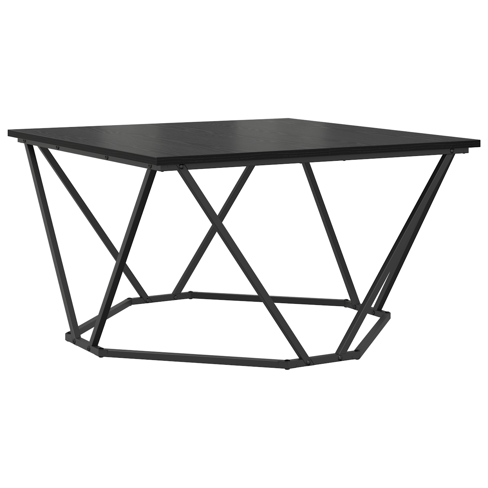 Black oak Metal Medium Sleek Coffee Table Rectangular - Image 7