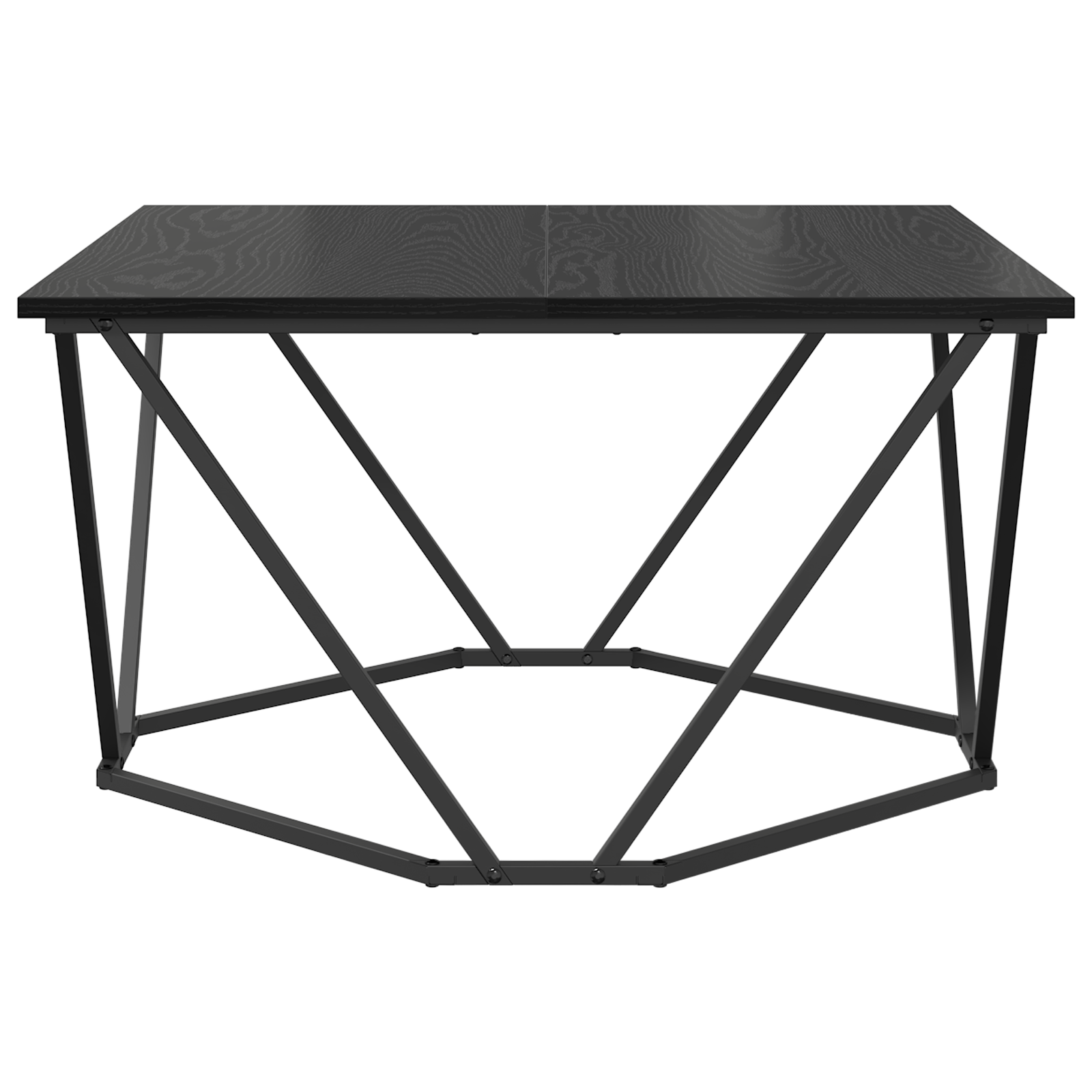 Black oak Metal Medium Sleek Coffee Table Rectangular - Image 5