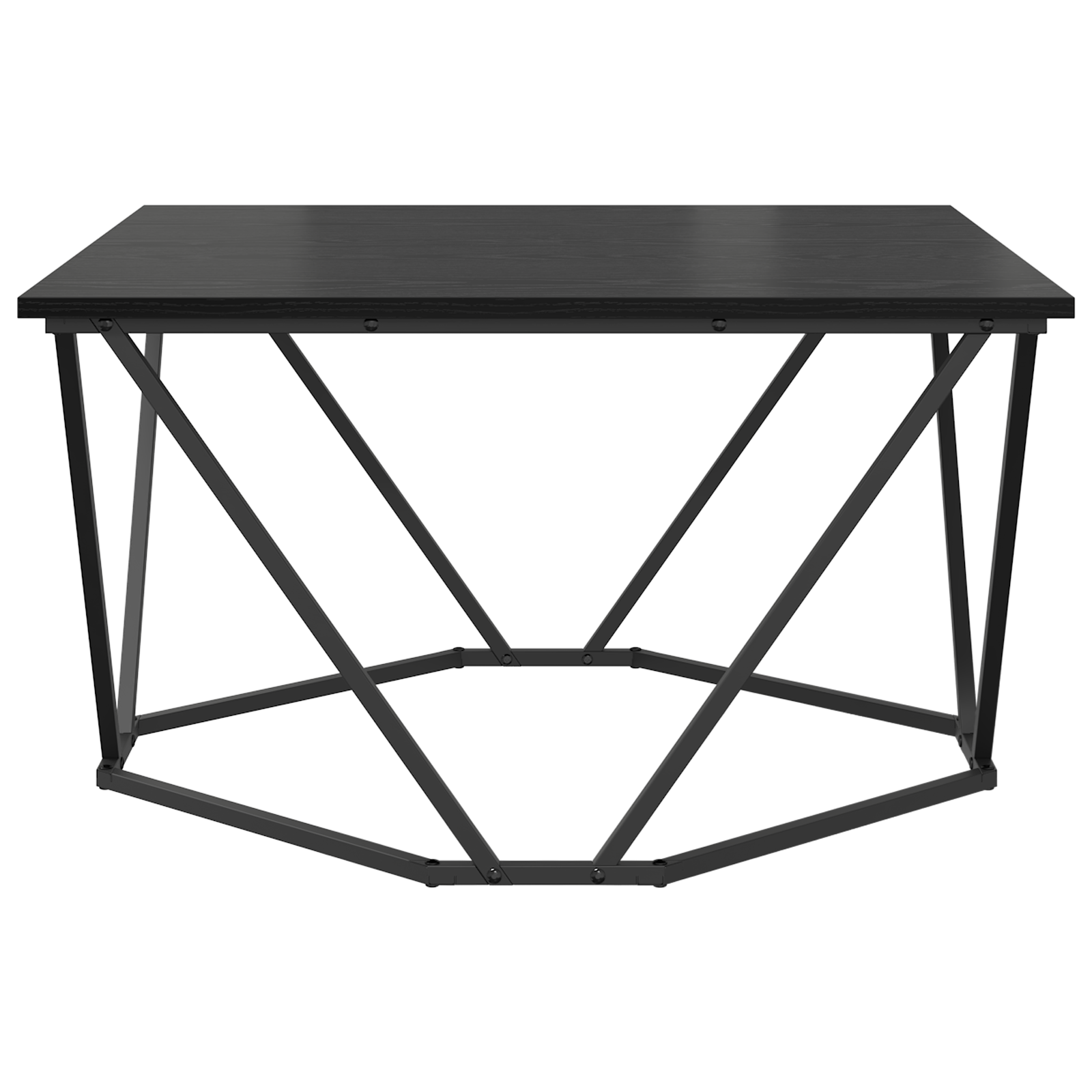 Black oak Metal Medium Sleek Coffee Table Rectangular - Image 6