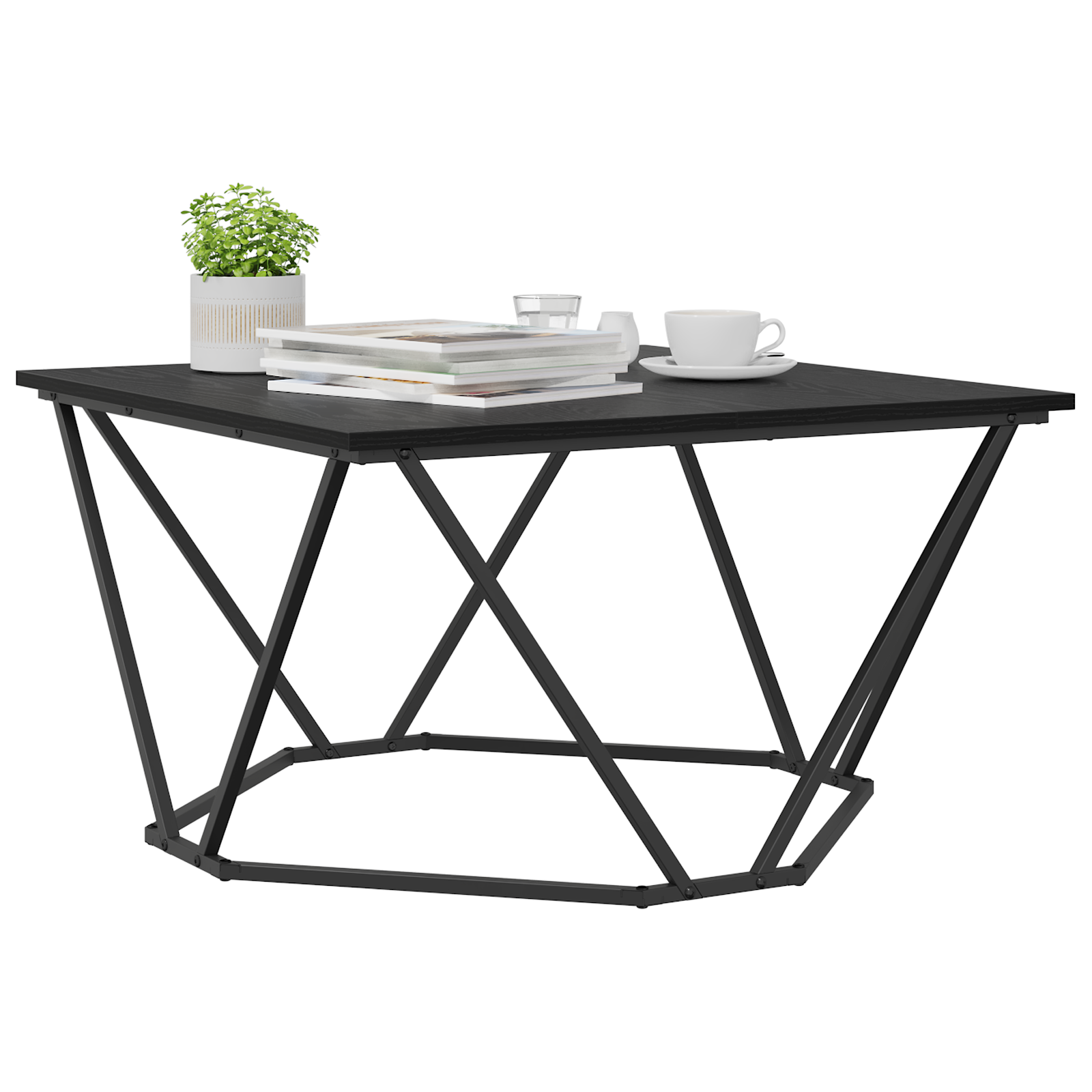 Thumbnail - vidaXL Couchtisch Schwarz Eiche 80x80x45 cm Holzwerkstoff
