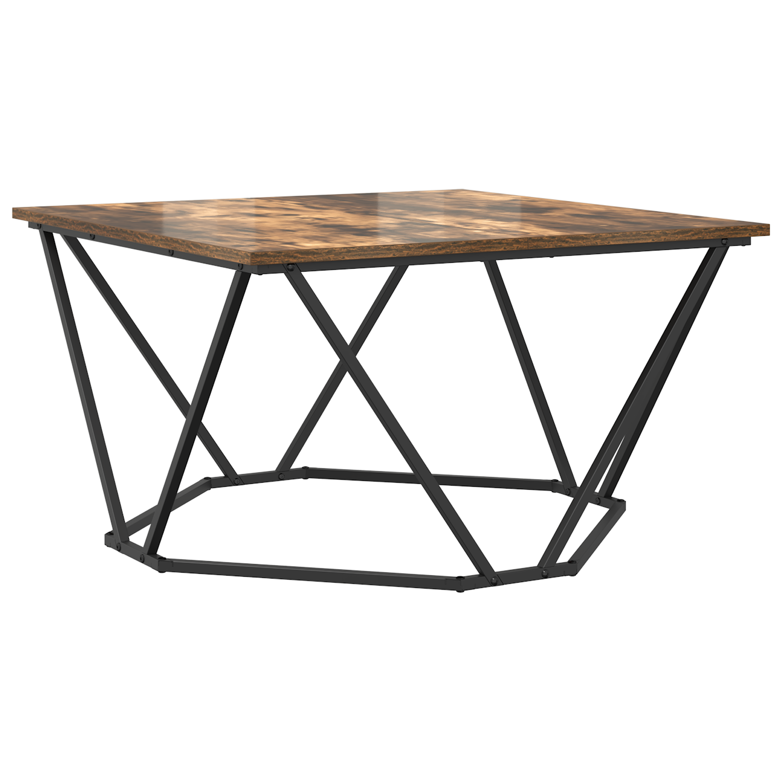 Smoked Oak Wood Medium Durable Coffee Tables Square - Image 2