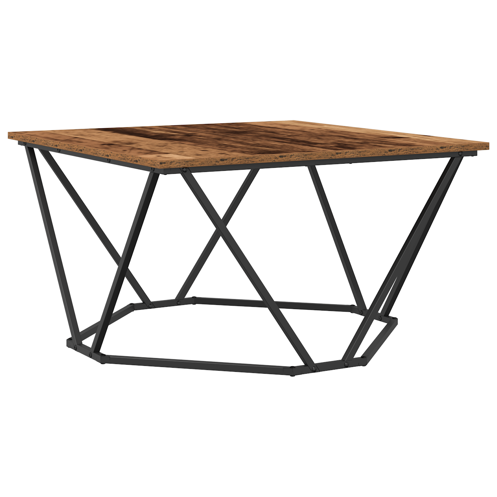 Coffee Table Old Wood 80x80x45 cm Engineered Wood - Image 7