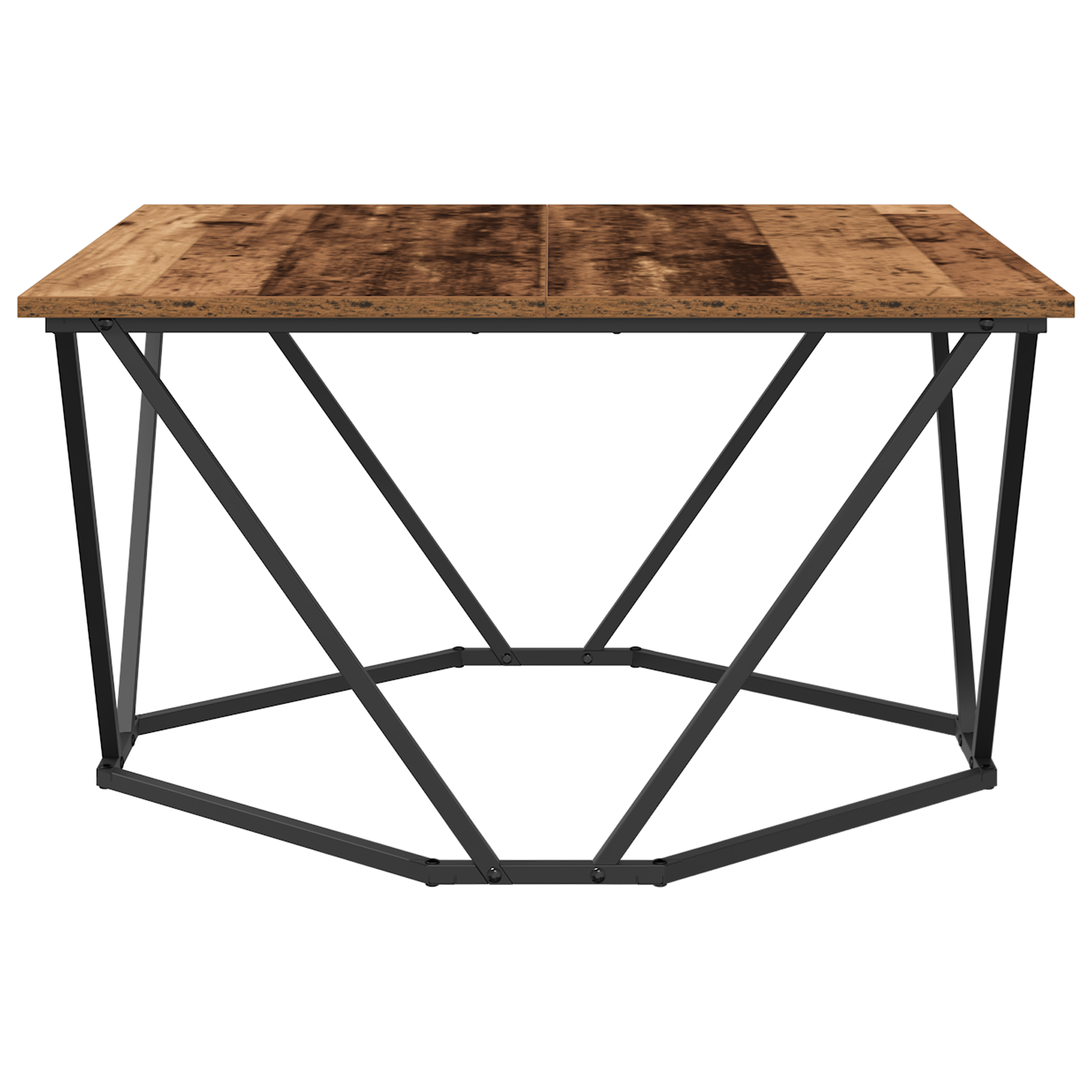 Coffee Table Old Wood 80x80x45 cm Engineered Wood - Image 5