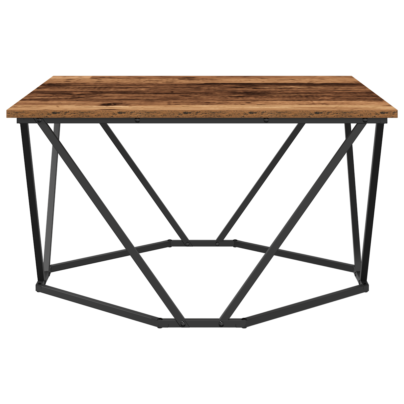 Coffee Table Old Wood 80x80x45 cm Engineered Wood - Image 6