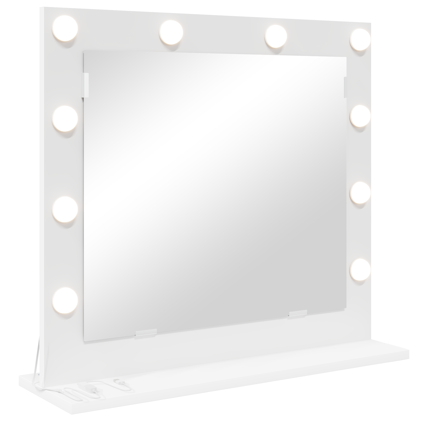 Vanity Mirror with LED Lights White 60x55x18 cm - Image 2