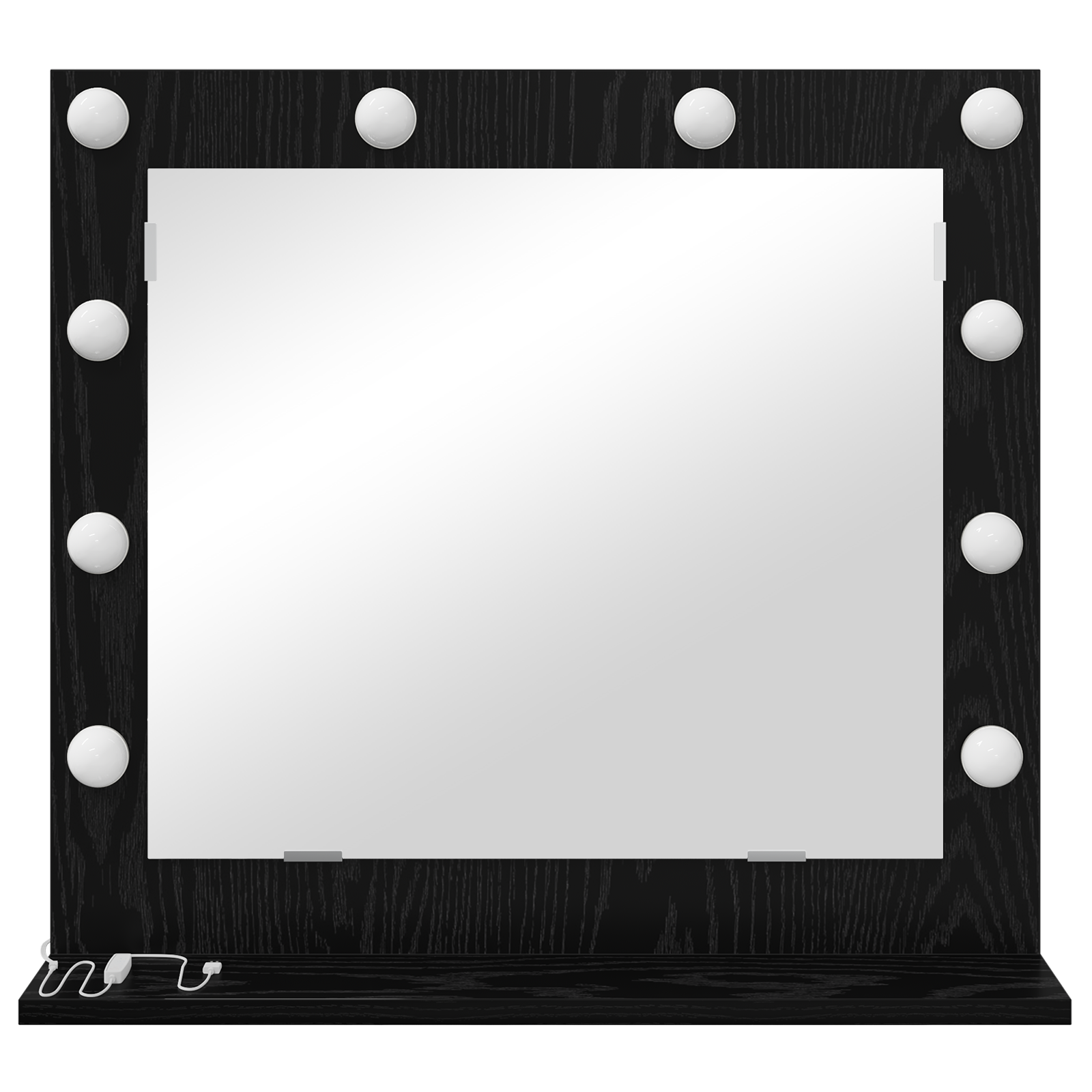 Vanity Mirror with LED Lights Black Oak 60x55x18 cm - Image 3