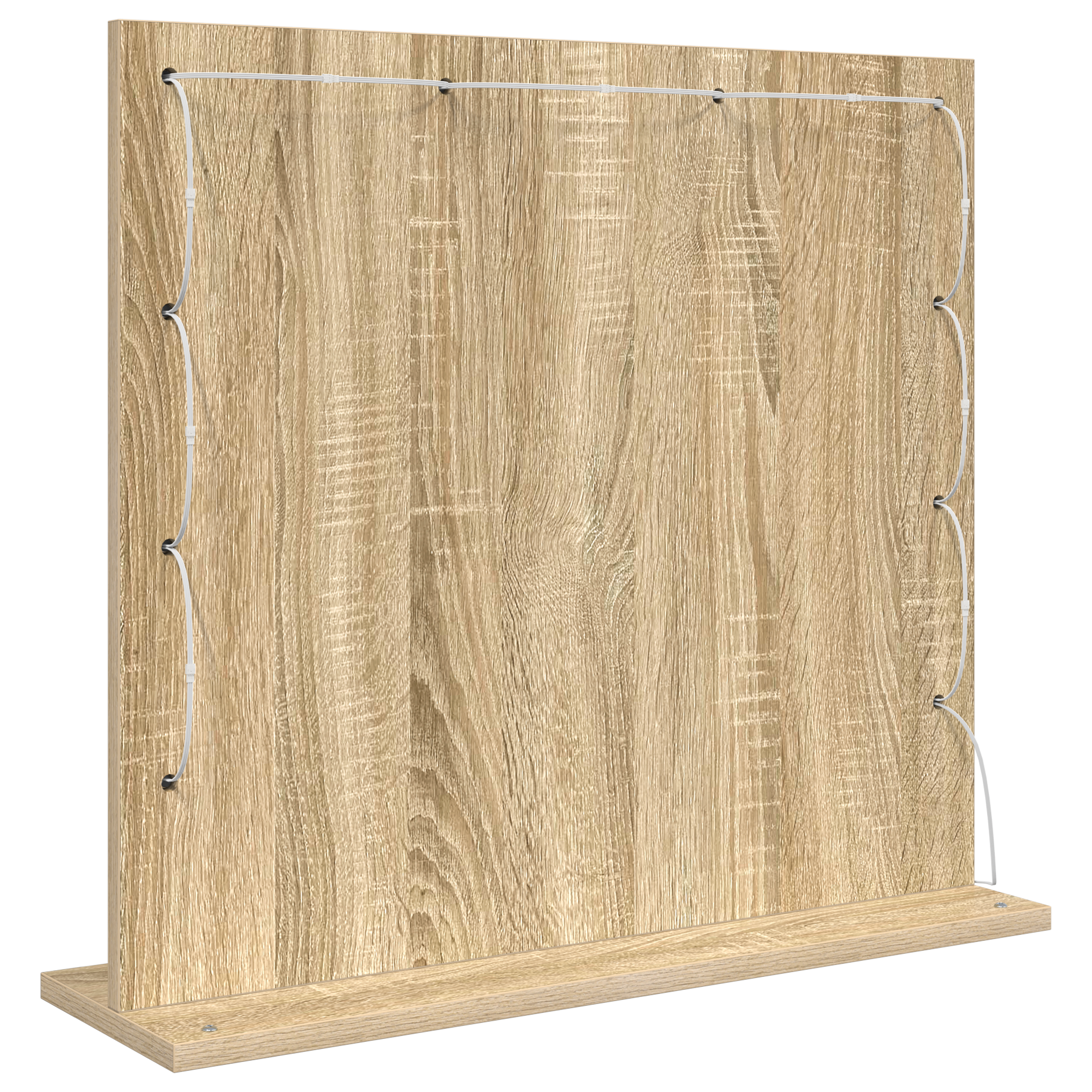 Vanity Mirror with LED Lights Sonoma Oak 60x55x18 cm - Image 5