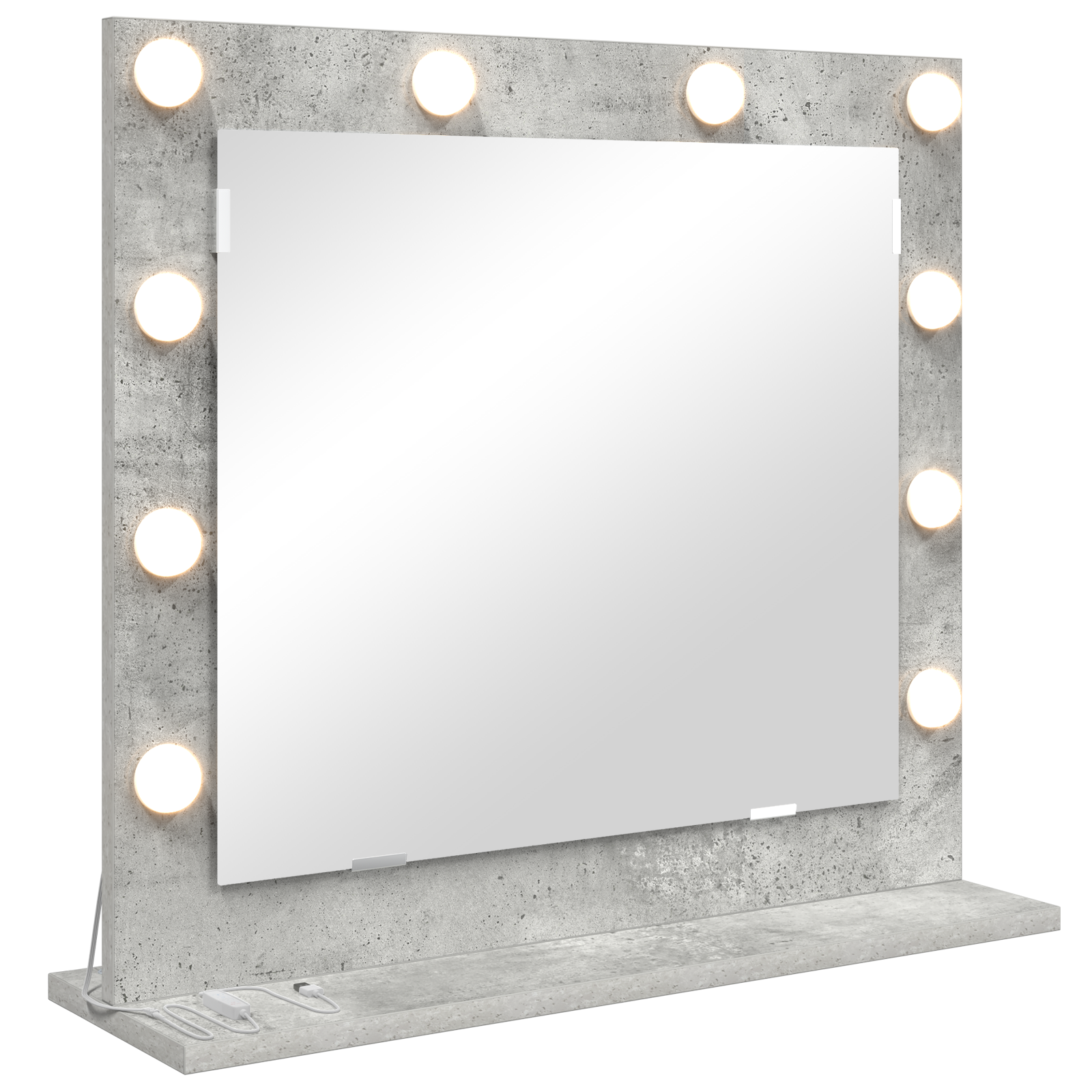 Vanity Mirror with LED Lights Concrete Grey 60x55x18 cm - Image 2