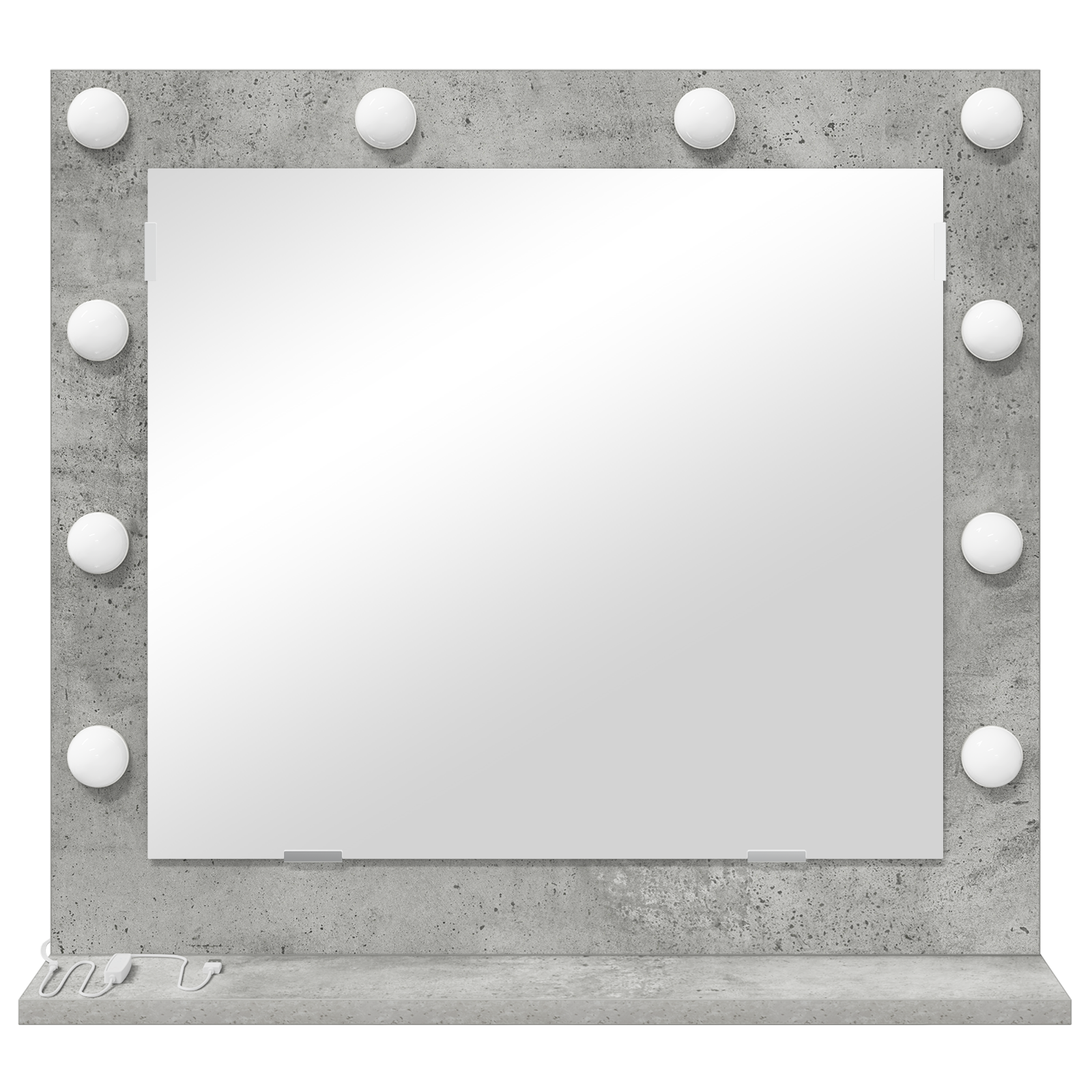 Vanity Mirror with LED Lights Concrete Grey 60x55x18 cm - Image 3