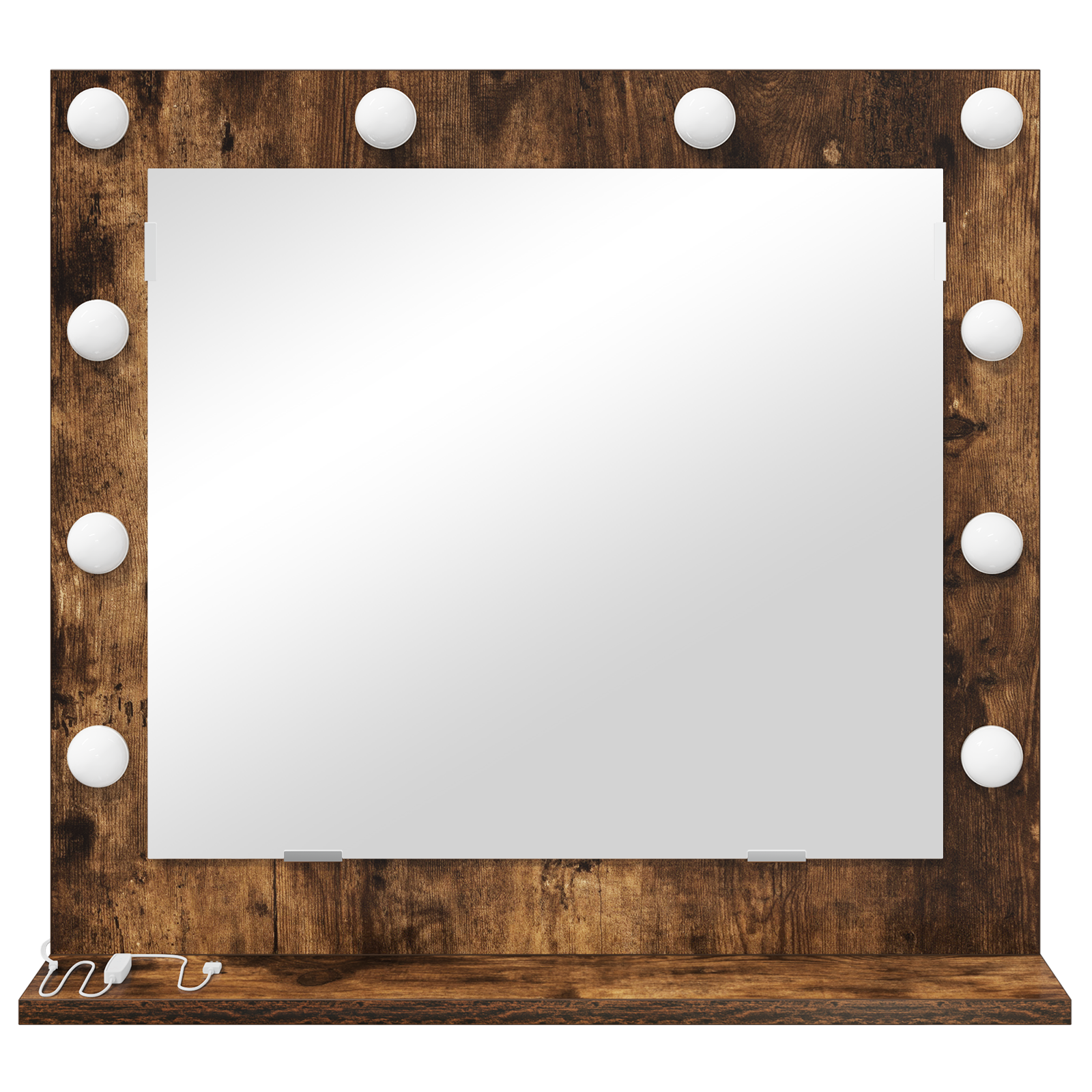Vanity Mirror with LED Lights Smoked Oak 60x55x18 cm - Image 3