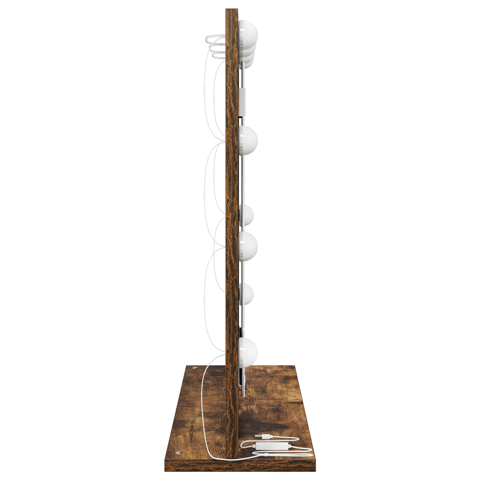 Vanity Mirror with LED Lights Smoked Oak 60x55x18 cm - Image 4