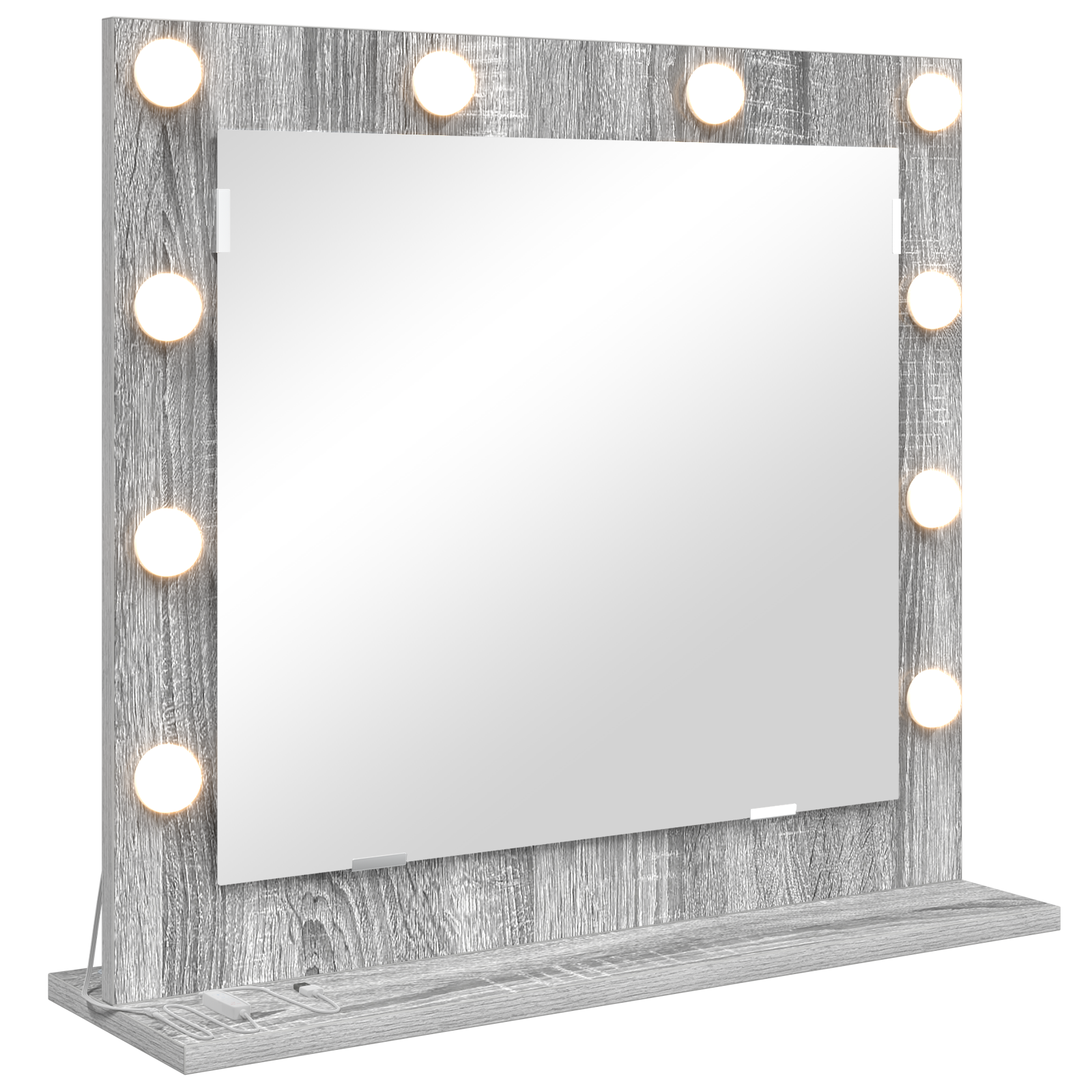 Vanity Mirror with LED Lights Grey Sonoma 60x55x18 cm - Image 2