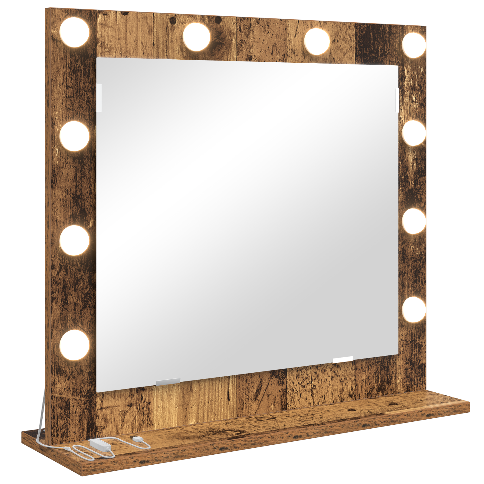 Veidrodžio su LED Šviesomis Senas Medis 60x55x18 cm - Image 2