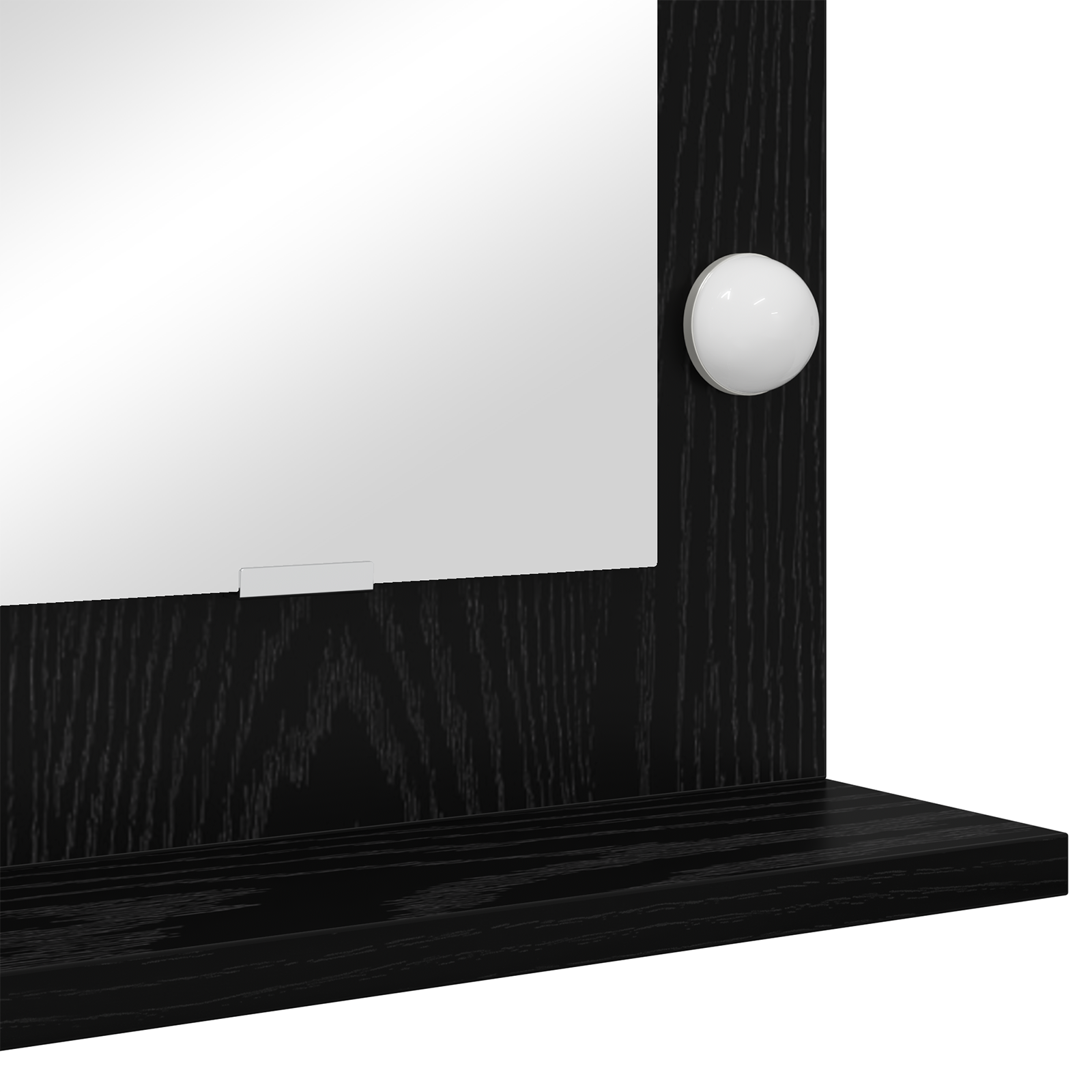Vanity Mirror with LED Lights Black Oak 80x55x18 cm - Image 6