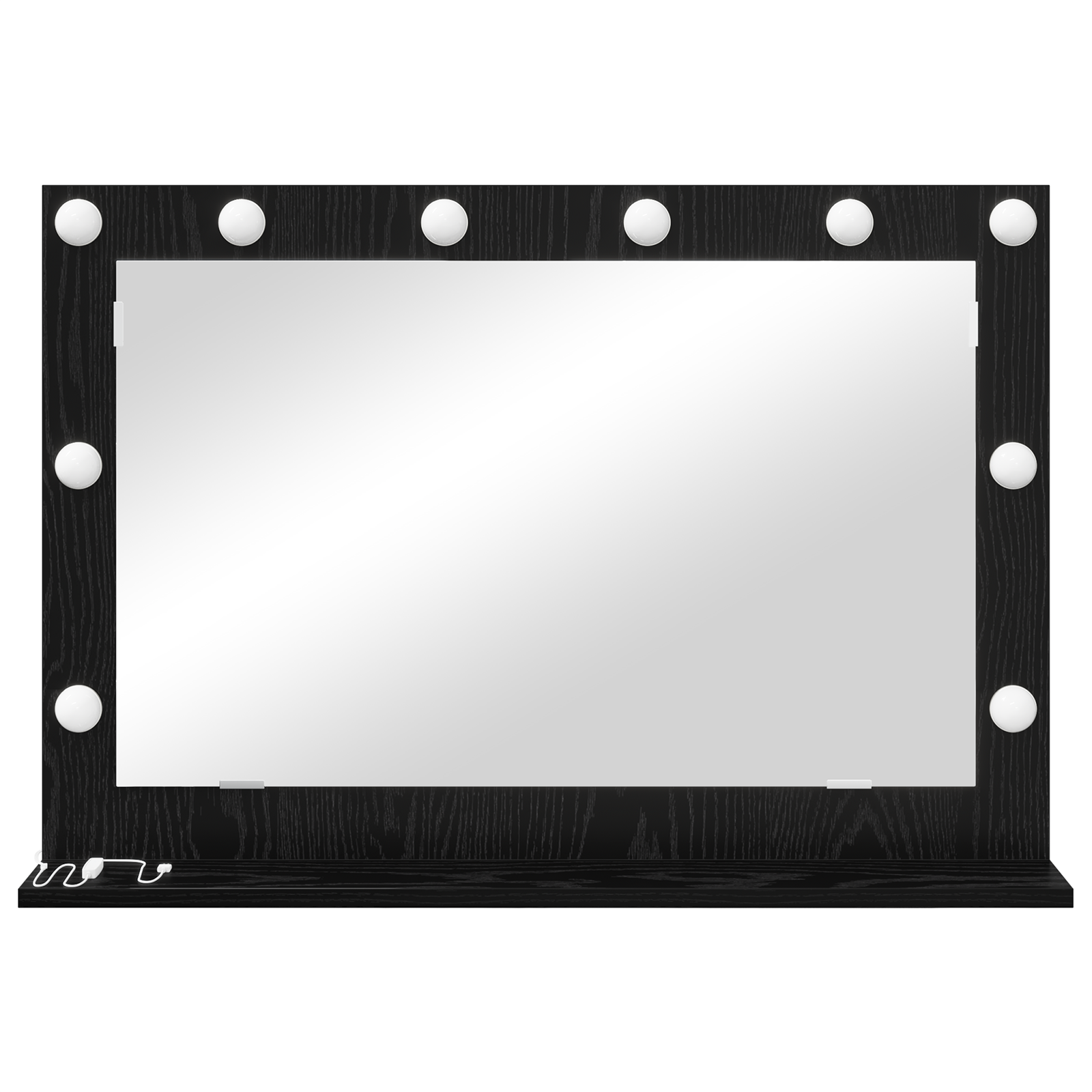Vanity Mirror with LED Lights Black Oak 80x55x18 cm - Image 3