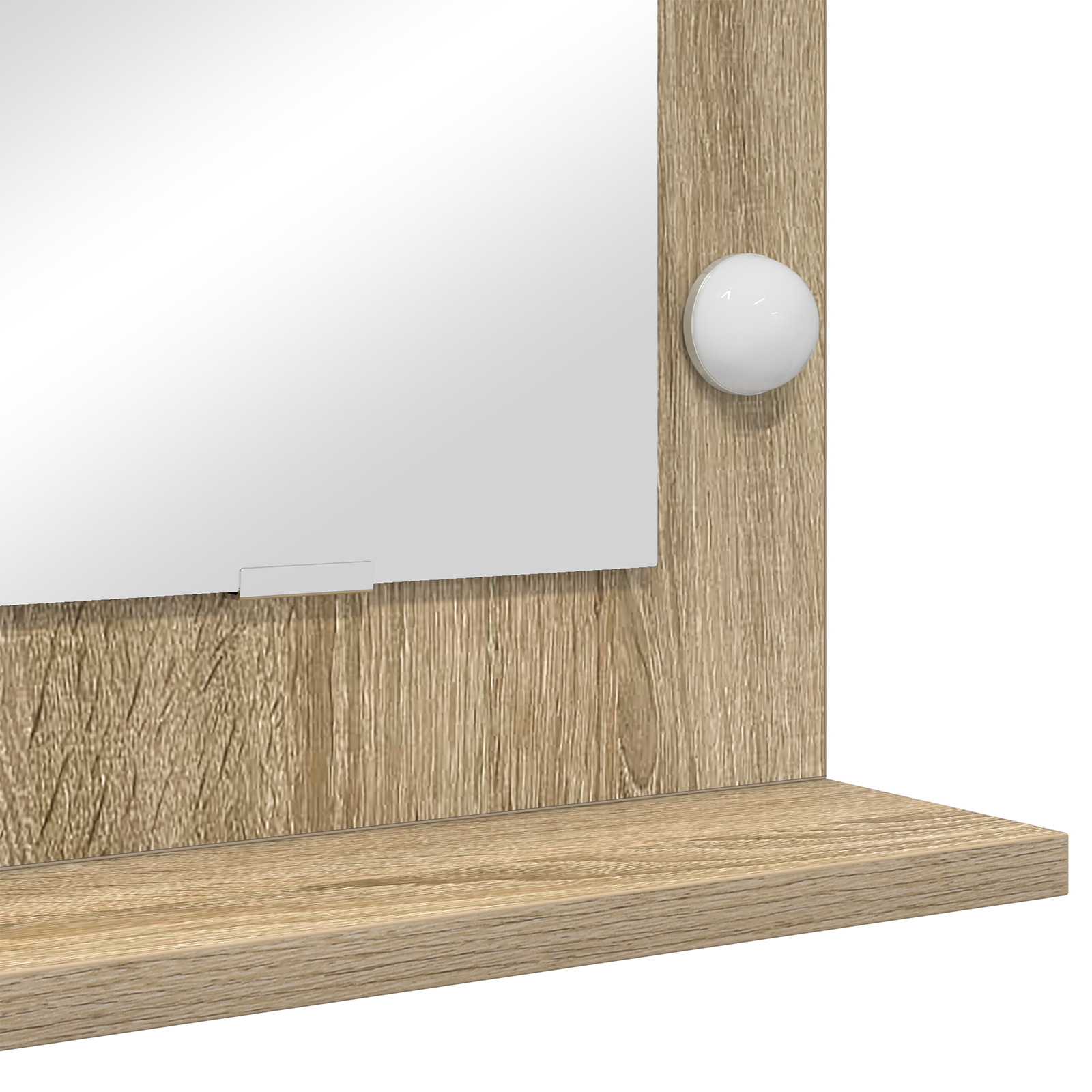 Vanity Mirror Sonoma oak Engineered wood, Glass 80 x 55 x 18 cm - Image 6