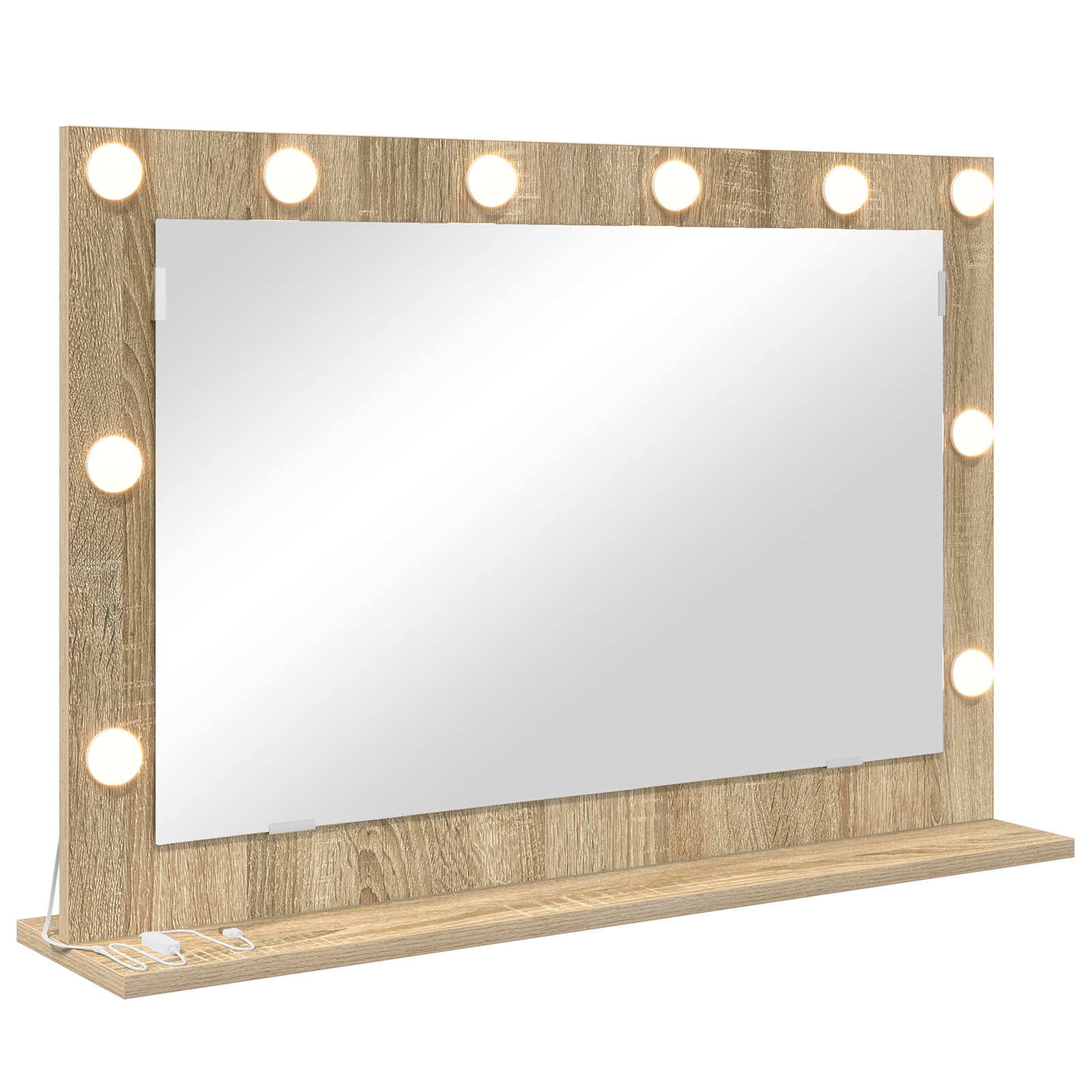 Vanity Mirror Sonoma oak Engineered wood, Glass 80 x 55 x 18 cm - Image 2
