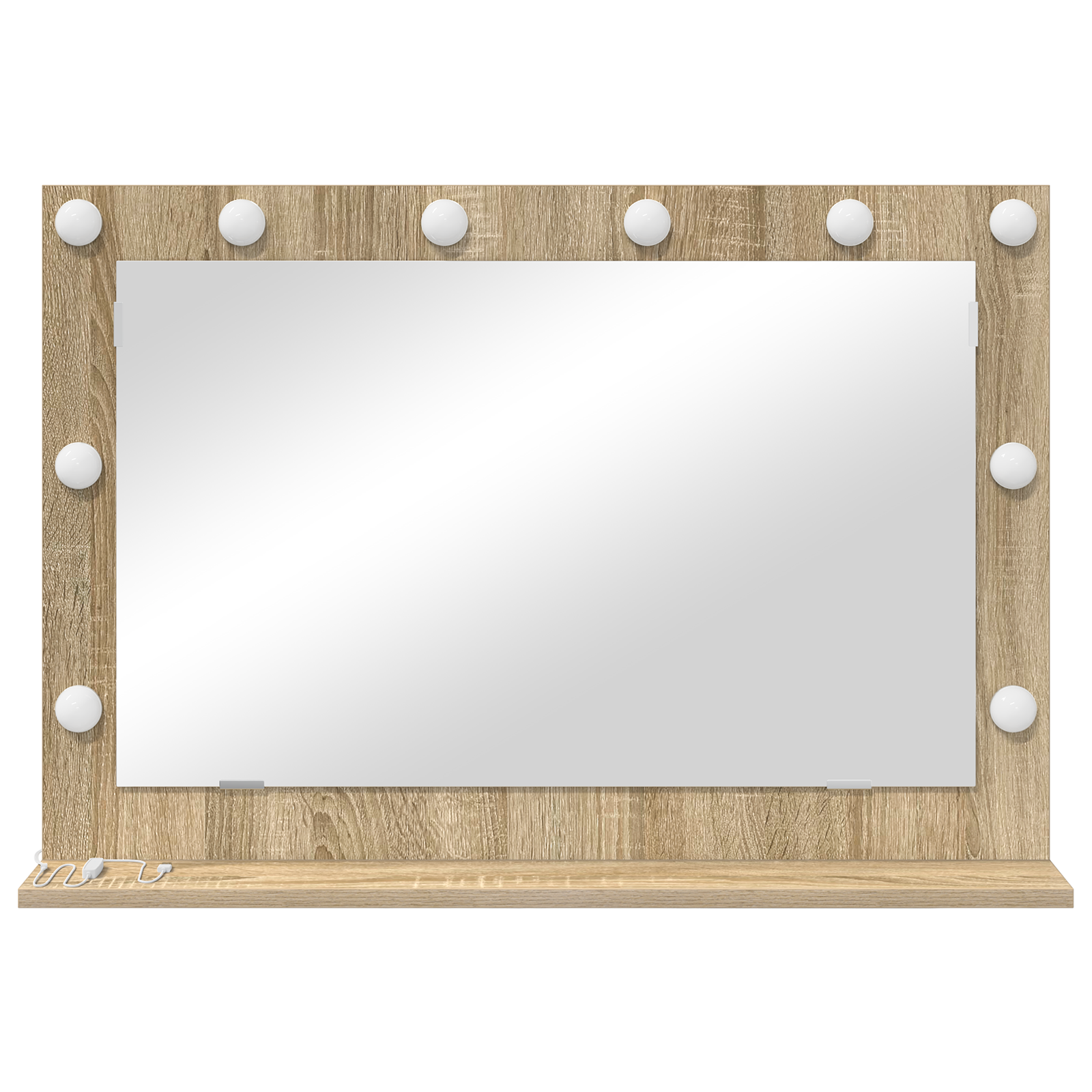 Vanity Mirror Sonoma oak Engineered wood, Glass 80 x 55 x 18 cm - Image 3