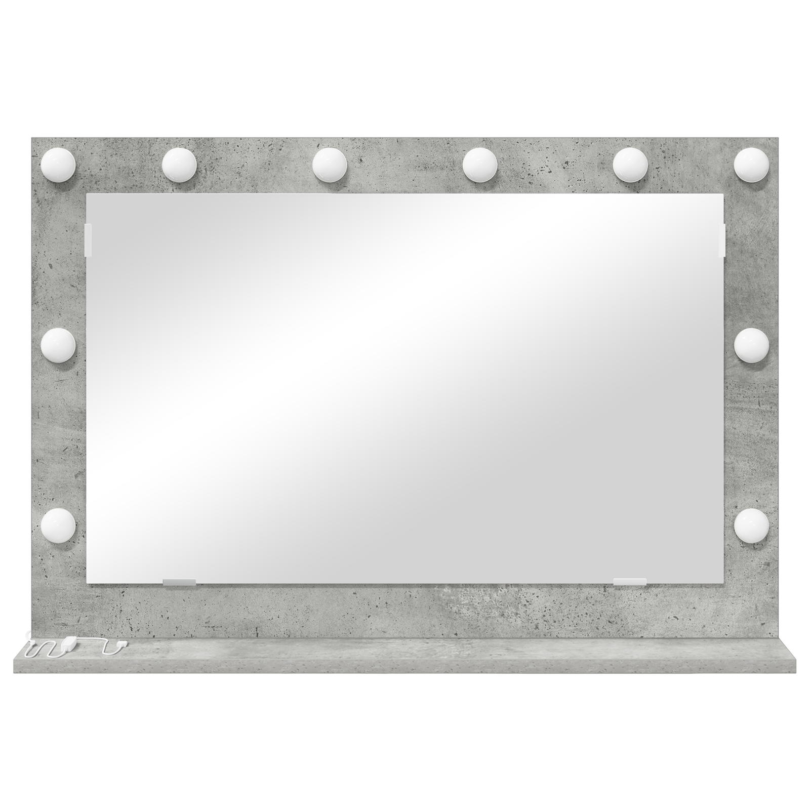 Vanity Mirror Concrete grey Glass 80 x 55 x 18 cm Mirror - Image 3