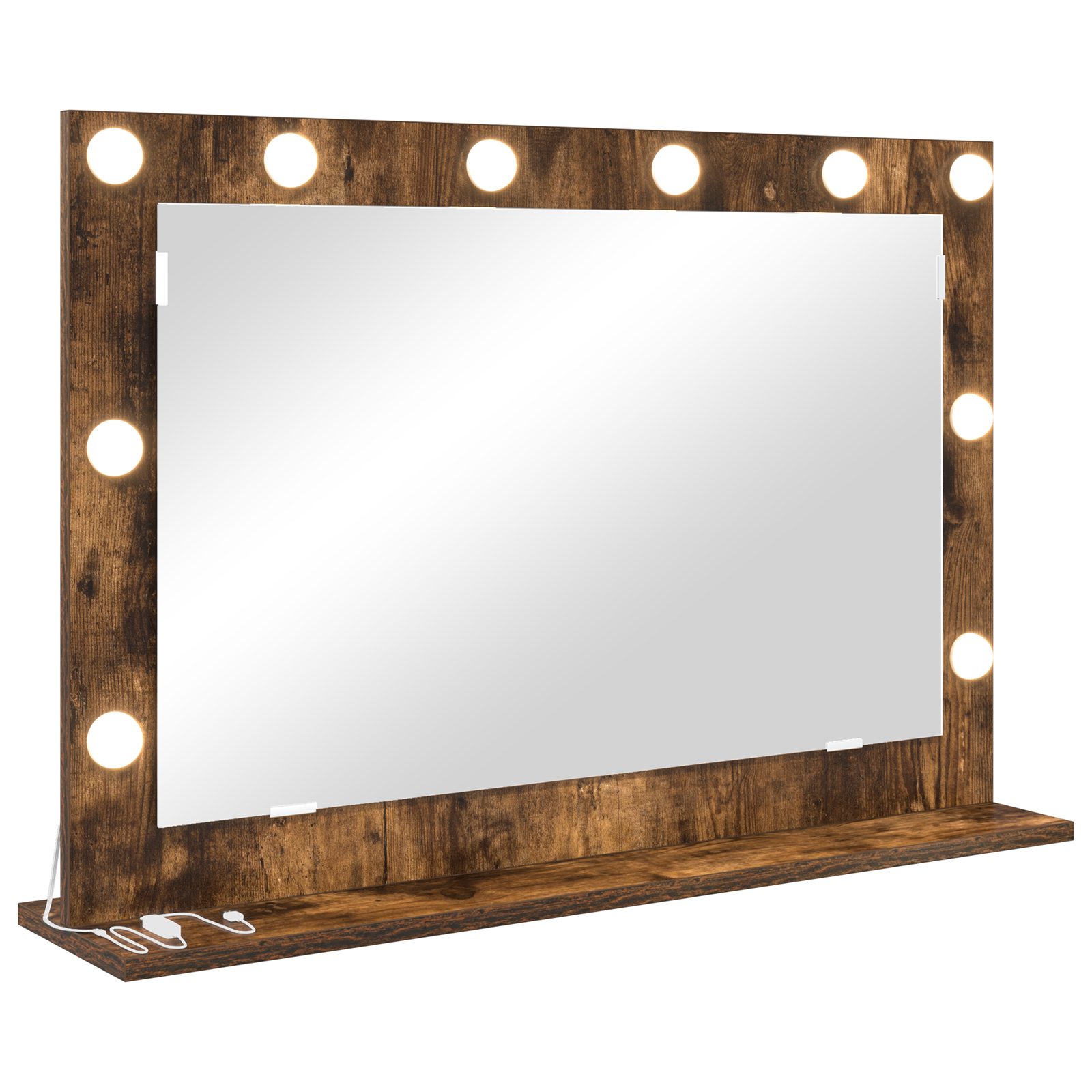 Vanity Mirror Smoked oak Wood and glass 80 x 55 x 18 cm Mirror - Image 2