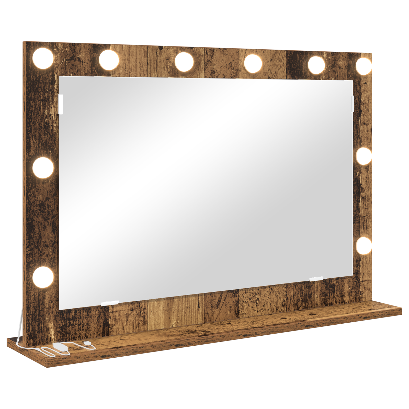 Vanity Mirror Old wood Solid Reclaimed Wood and Glass - Image 2