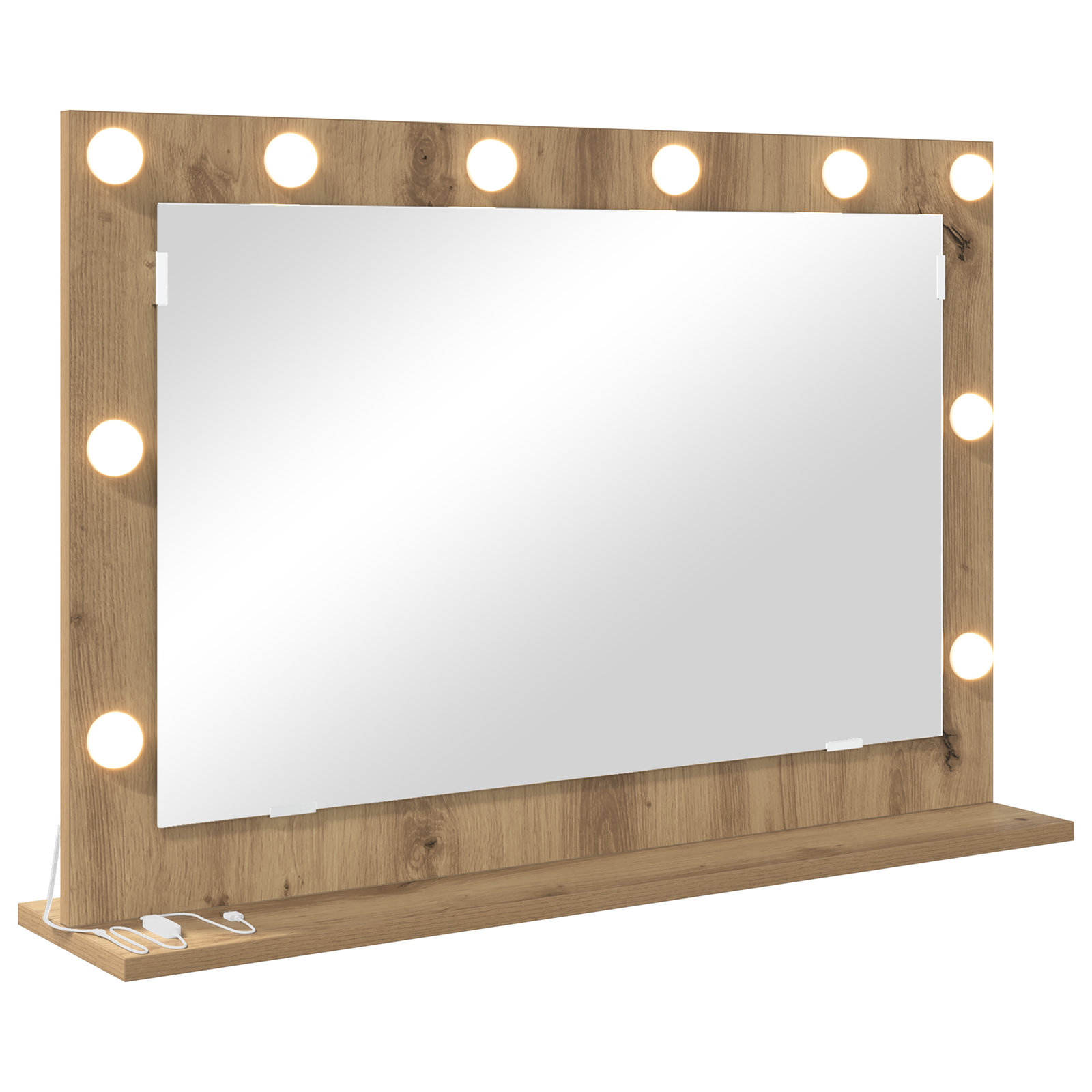 Vanity Mirror Artisan Oak, White Wood, Metal, Glass Medium Mirror - Image 2