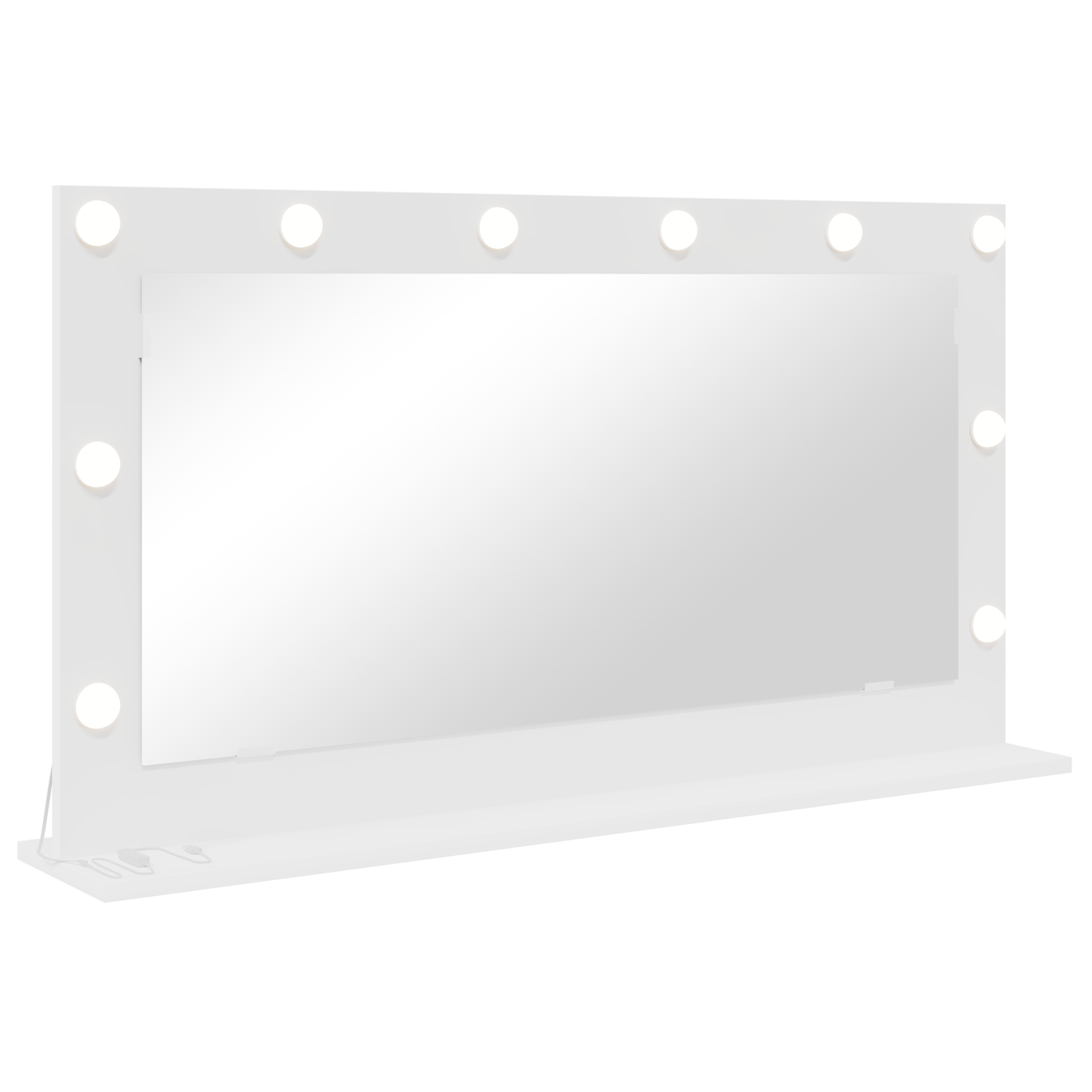 Veidrodinis stalas su LED šviesomis Balta 100x55x18 cm - Image 2