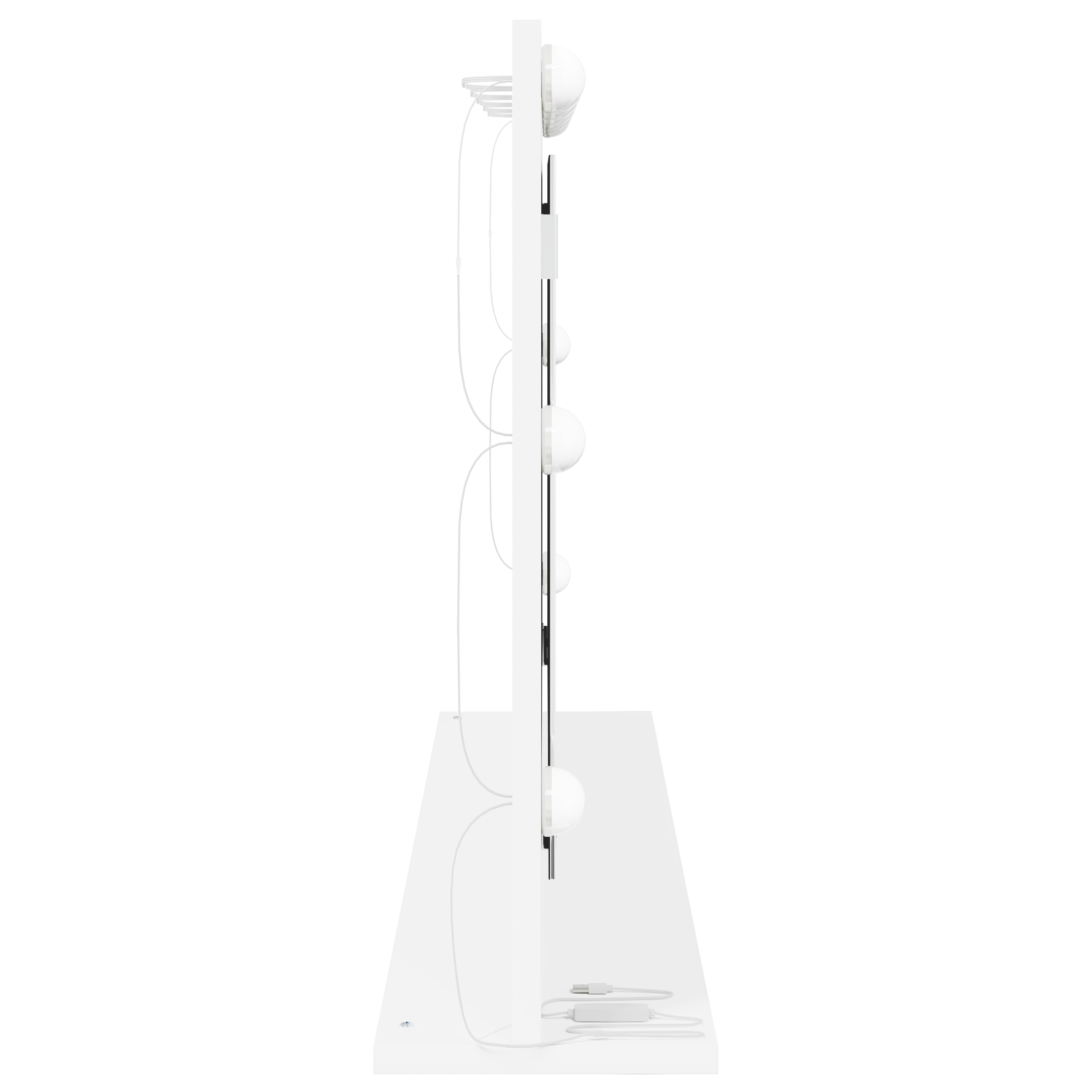 Veidrodinis stalas su LED šviesomis Balta 100x55x18 cm - Image 4