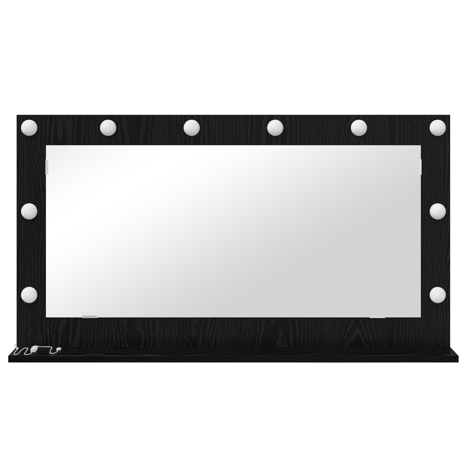 Veidrodžio rozetė su LED šviesomis Juoda 100x55x18 cm - Image 3