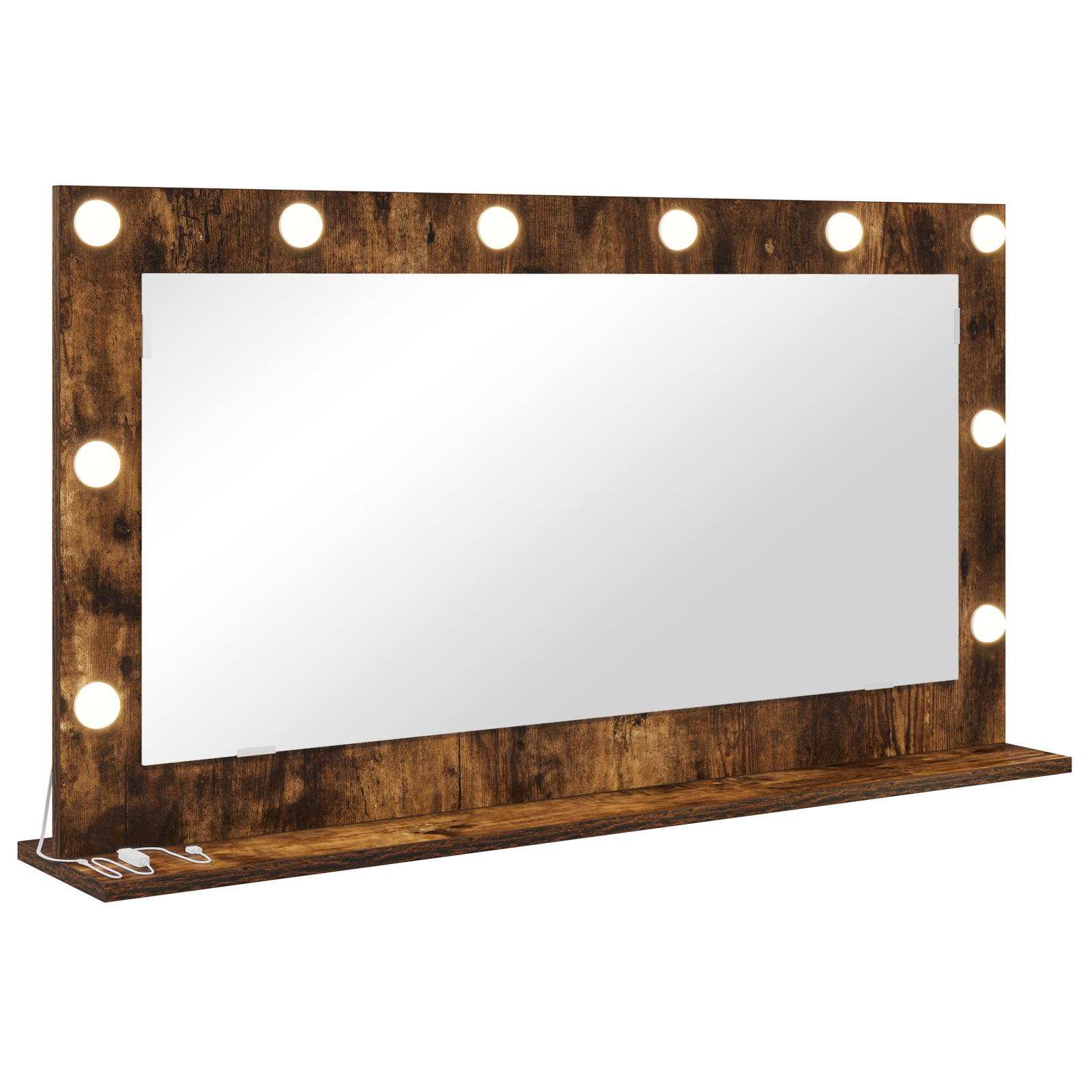 Vanity Mirror Smoked oak Wood, Glass 100 x 55 x 18 cm - Image 2