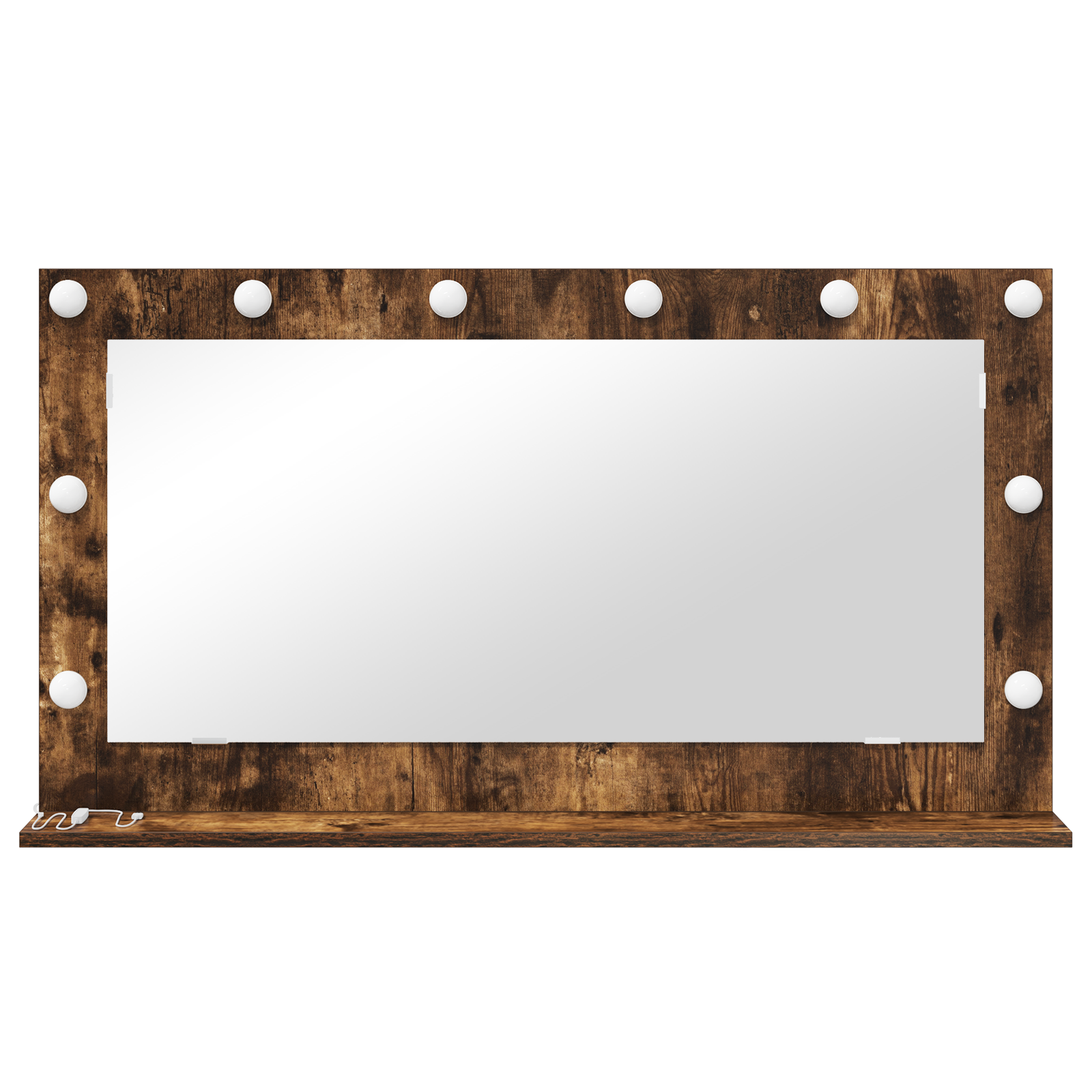 Vanity Mirror Smoked oak Wood, Glass 100 x 55 x 18 cm - Image 3